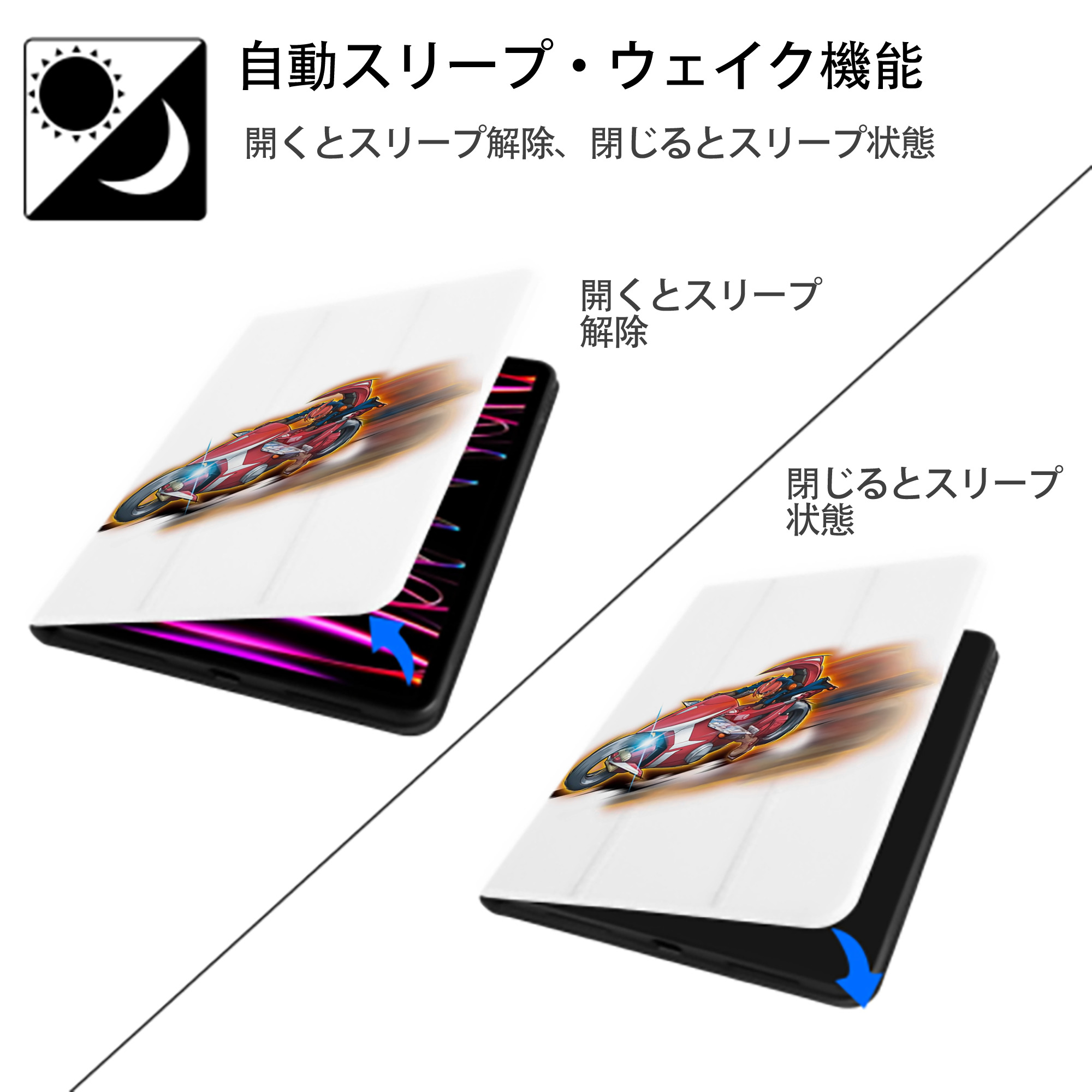 遊☆戯☆王 Yu-Gi-Oh! IPad ケース ペン収納付き 三つ折りスタンド PUレザー×シリコン 対応機種9.5/10.5/10.9インチ