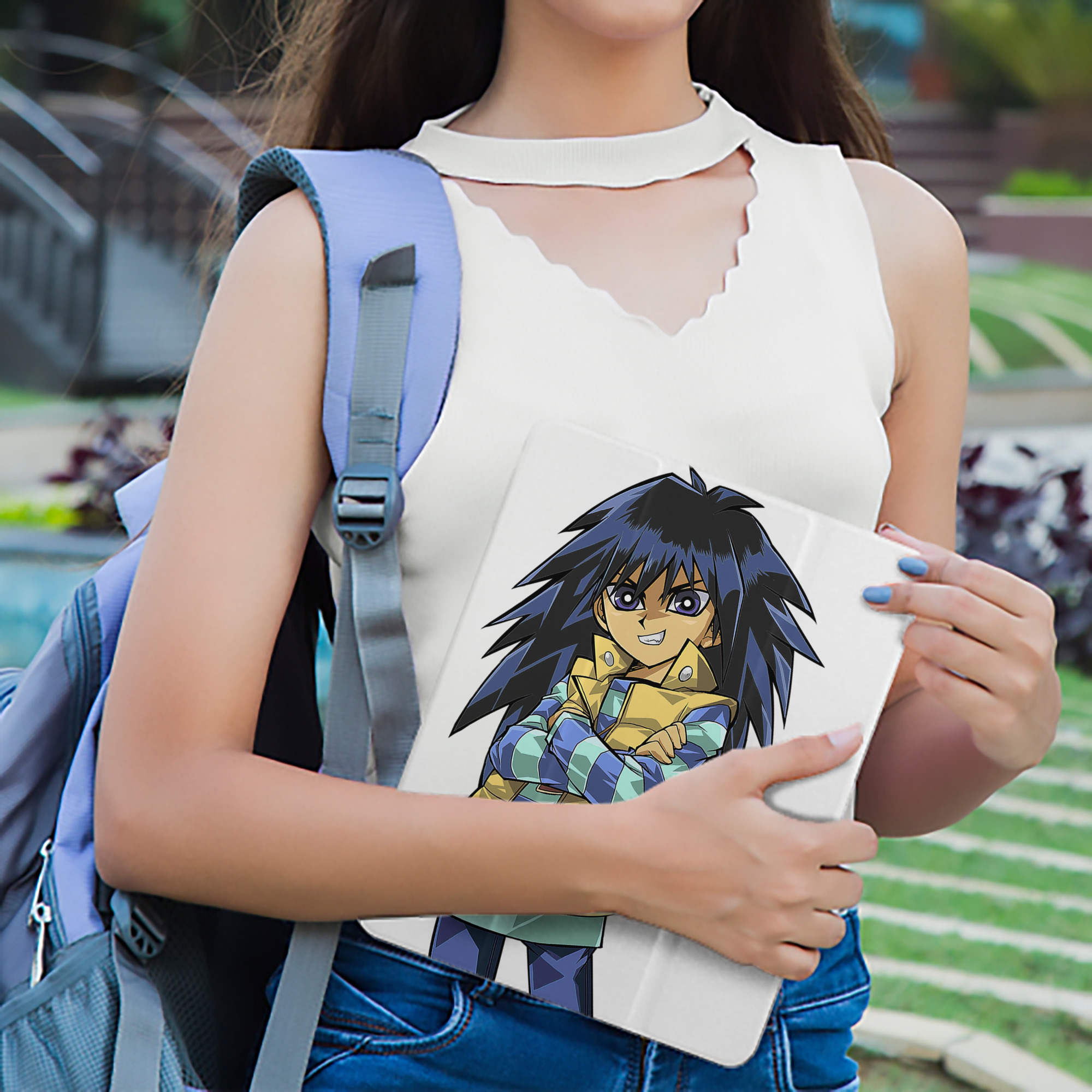 遊☆戯☆王 Yu-Gi-Oh! IPad ケース ペン収納付き 三つ折りスタンド PUレザー×シリコン 対応機種9.5/10.5/10.9インチ