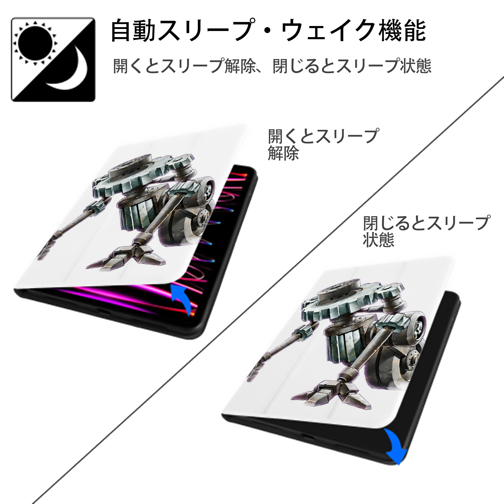 遊☆戯☆王 Yu-Gi-Oh! IPad ケース ペン収納付き 三つ折りスタンド PUレザー×シリコン 対応機種9.5/10.5/10.9インチ