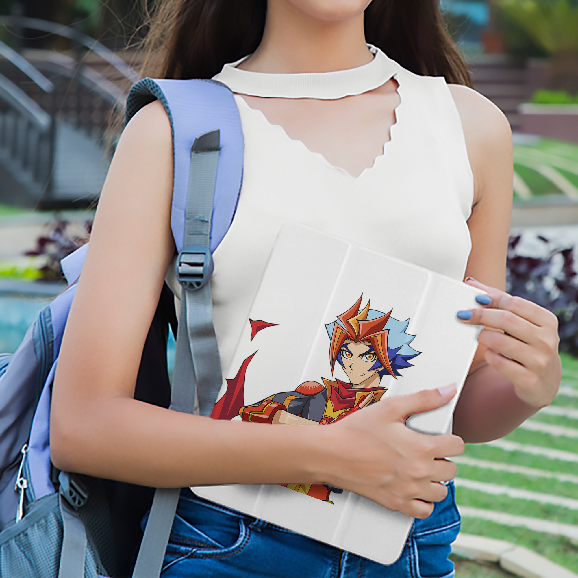 遊☆戯☆王 Yu-Gi-Oh! IPad ケース ペン収納付き 三つ折りスタンド PUレザー×シリコン 対応機種9.5/10.5/10.9インチ