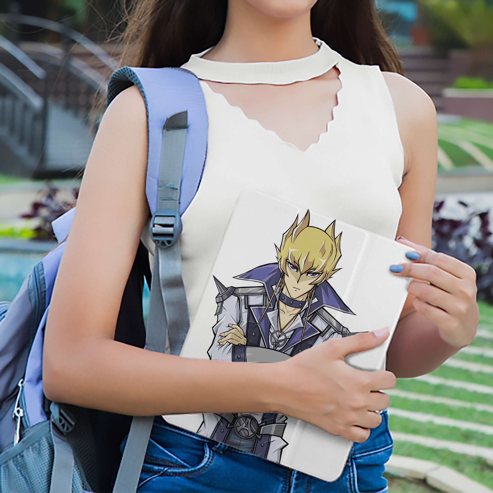 遊☆戯☆王 Yu-Gi-Oh! IPad ケース ペン収納付き 三つ折りスタンド PUレザー×シリコン 対応機種9.5/10.5/10.9インチ