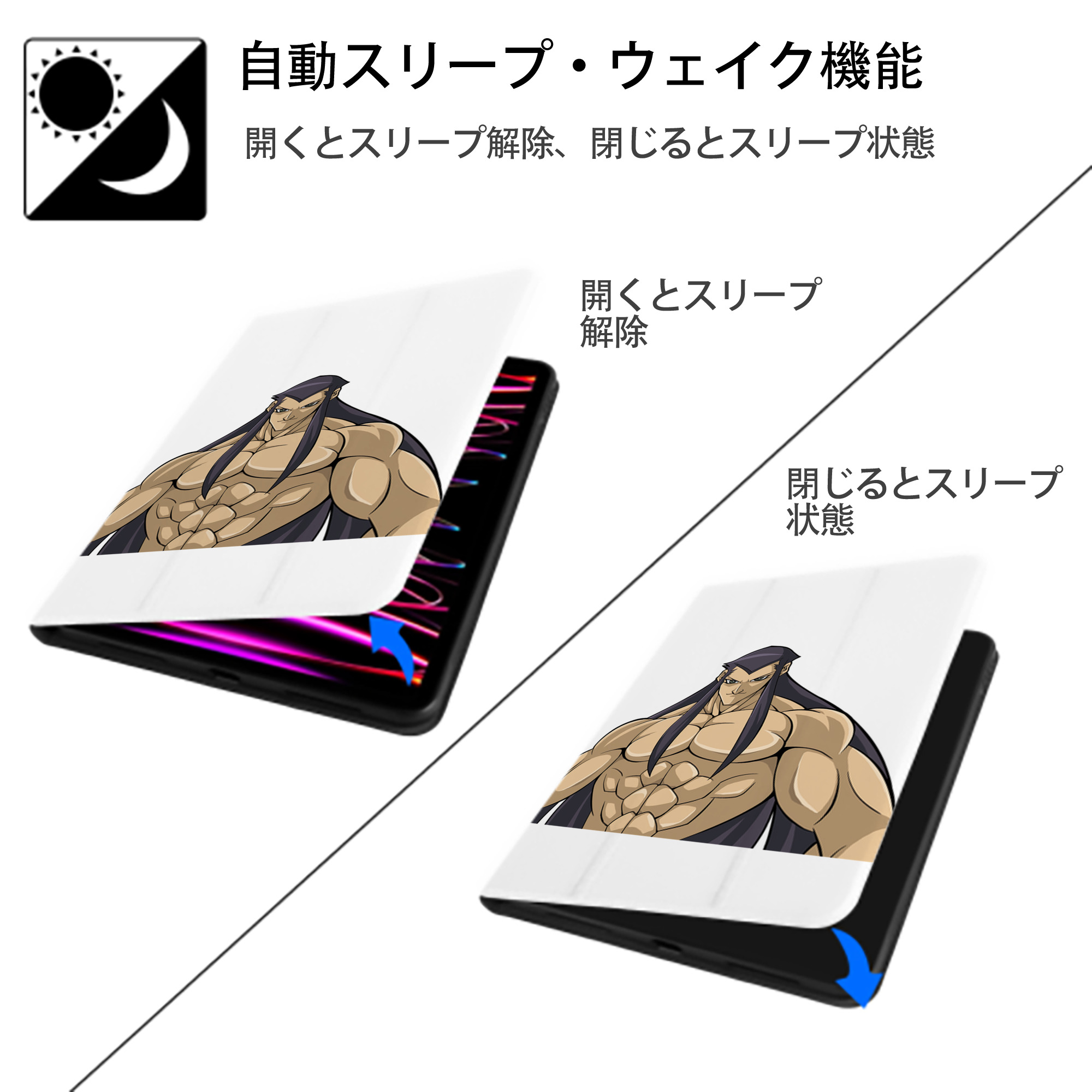 遊☆戯☆王 Yu-Gi-Oh! IPad ケース ペン収納付き 三つ折りスタンド PUレザー×シリコン 対応機種9.5/10.5/10.9インチ