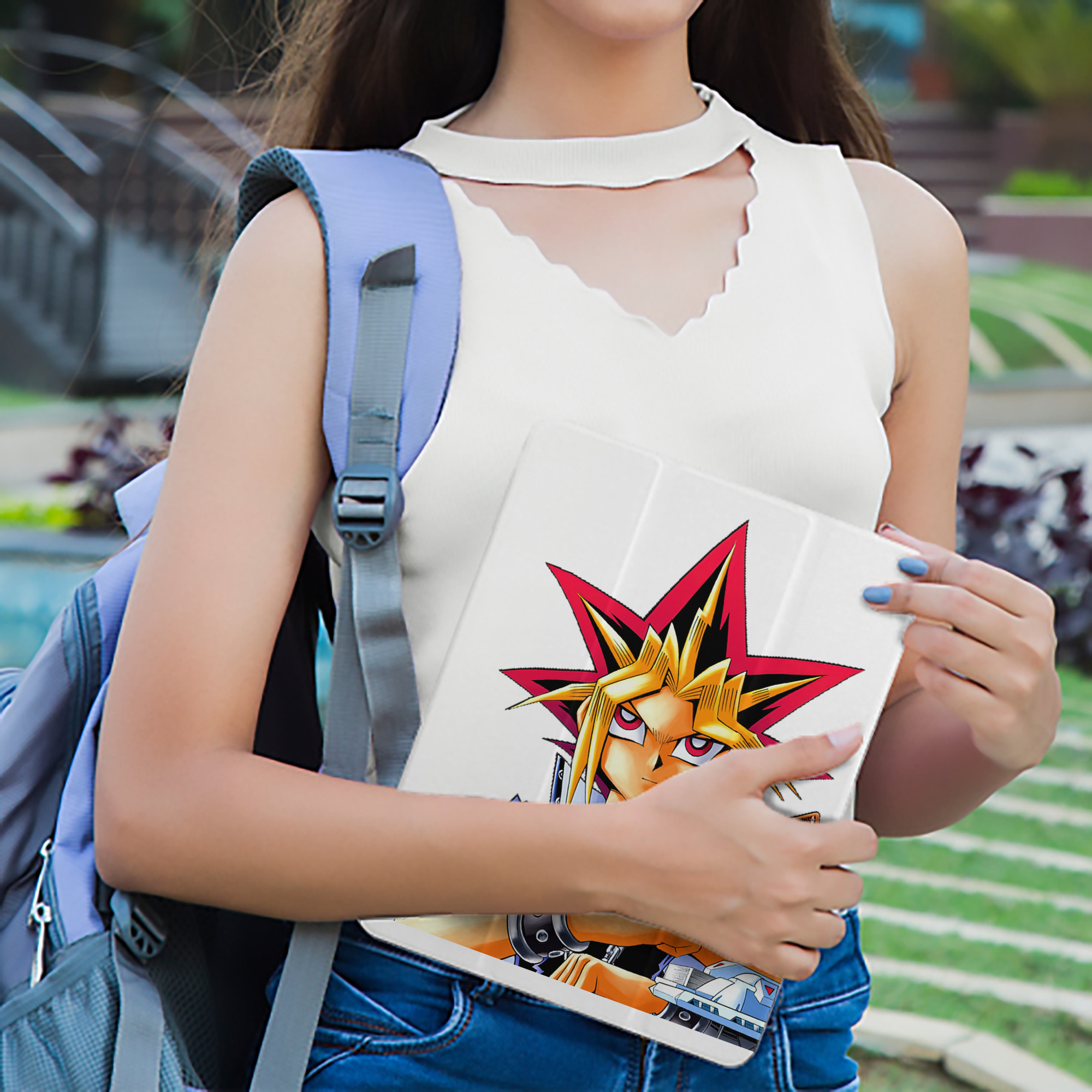 遊☆戯☆王 Yu-Gi-Oh! IPad ケース ペン収納付き 三つ折りスタンド PUレザー×シリコン 対応機種9.5/10.5/10.9インチ