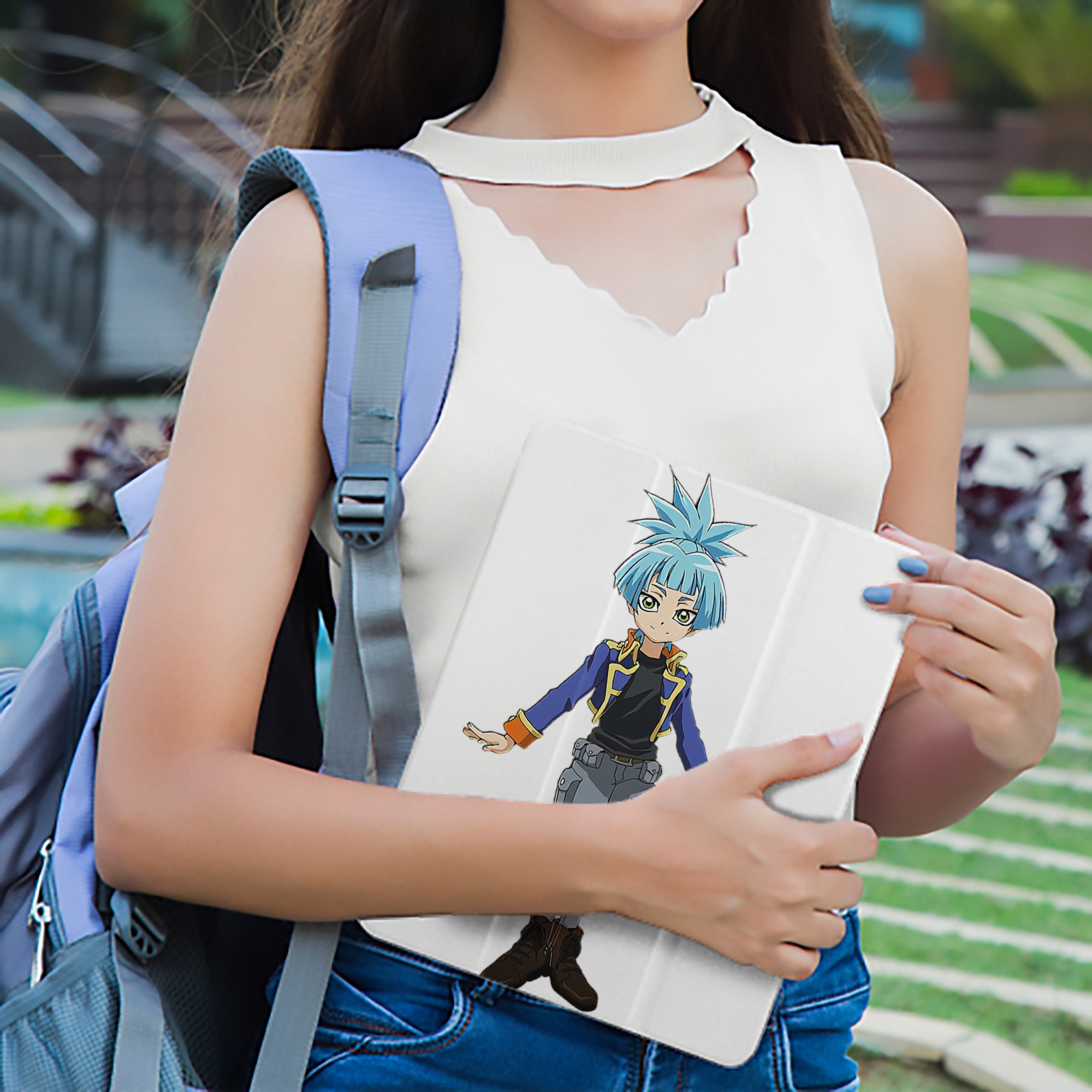 遊☆戯☆王 Yu-Gi-Oh! IPad ケース ペン収納付き 三つ折りスタンド PUレザー×シリコン 対応機種9.5/10.5/10.9インチ