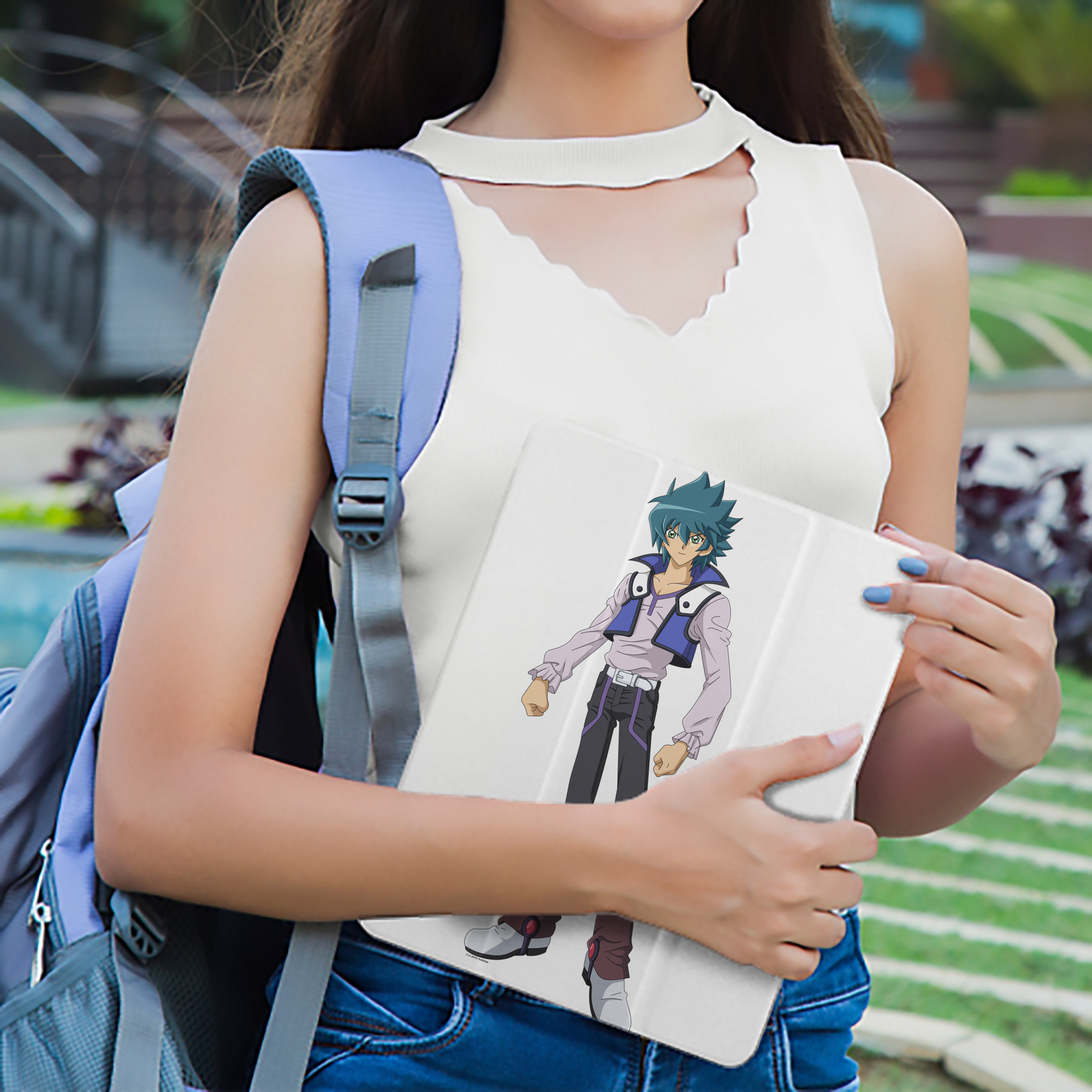 遊☆戯☆王 Yu-Gi-Oh! IPad ケース ペン収納付き 三つ折りスタンド PUレザー×シリコン 対応機種9.5/10.5/10.9インチ