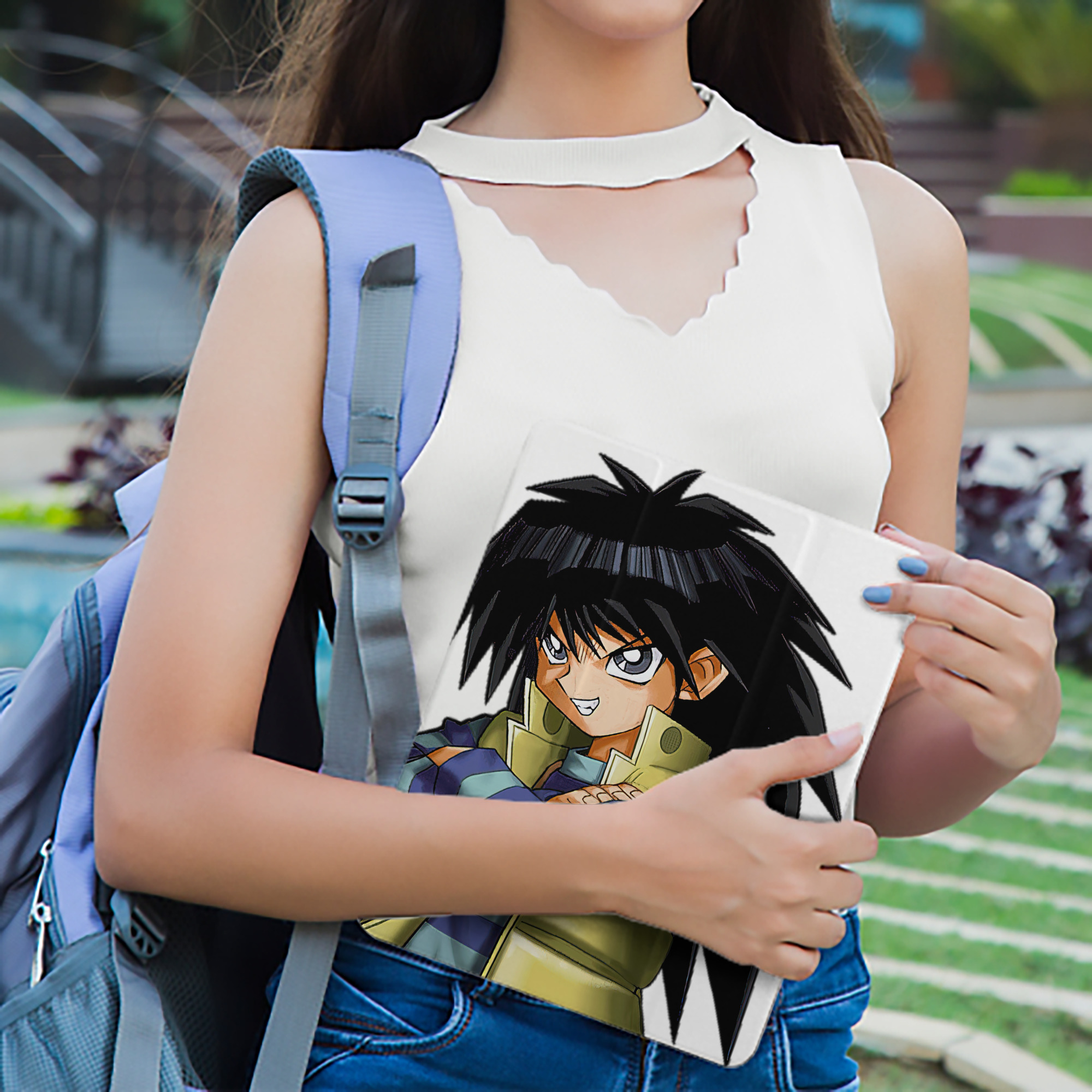 遊☆戯☆王 Yu-Gi-Oh! IPad ケース ペン収納付き 三つ折りスタンド PUレザー×シリコン 対応機種9.5/10.5/10.9インチ