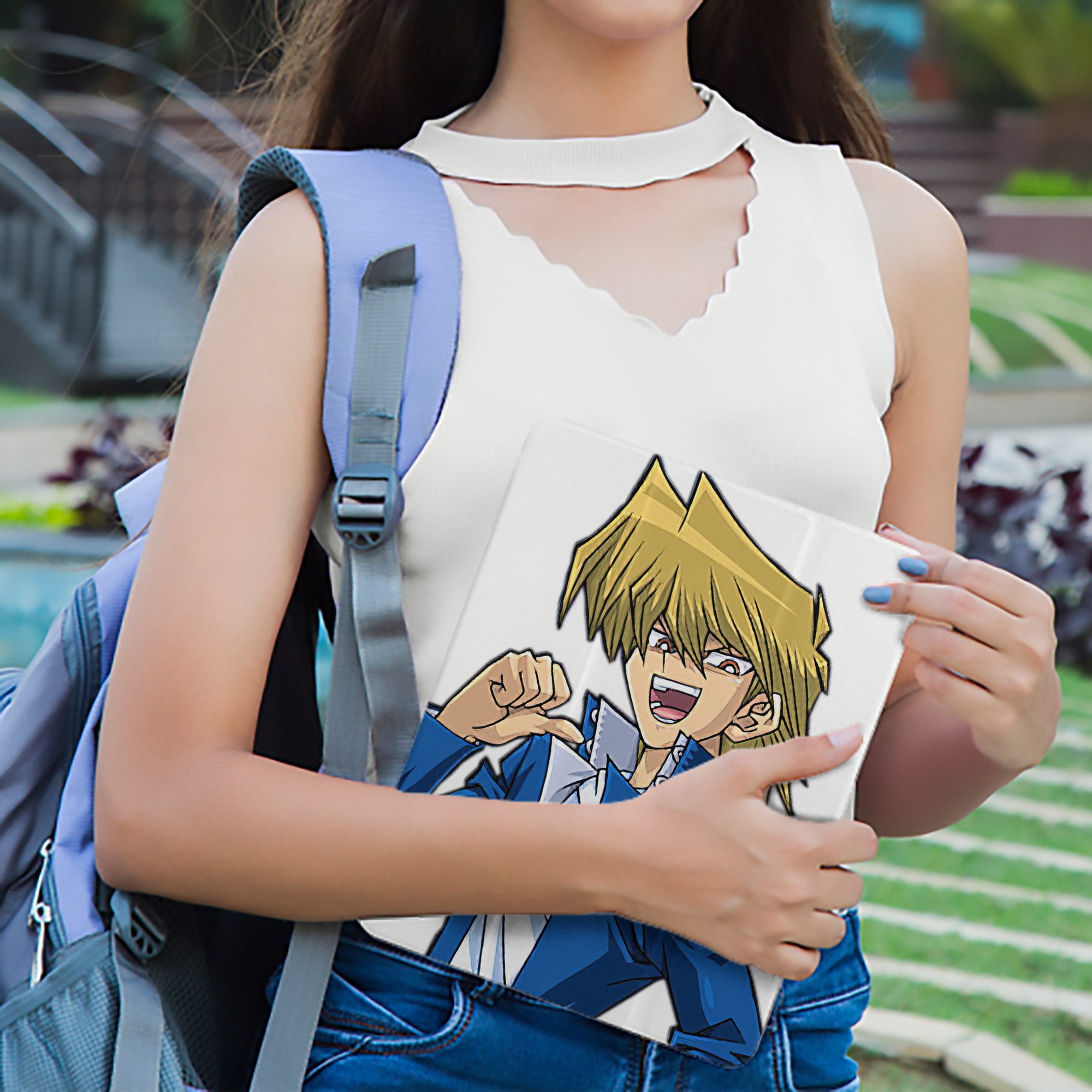 遊☆戯☆王 Yu-Gi-Oh! IPad ケース ペン収納付き 三つ折りスタンド PUレザー×シリコン 対応機種9.5/10.5/10.9インチ