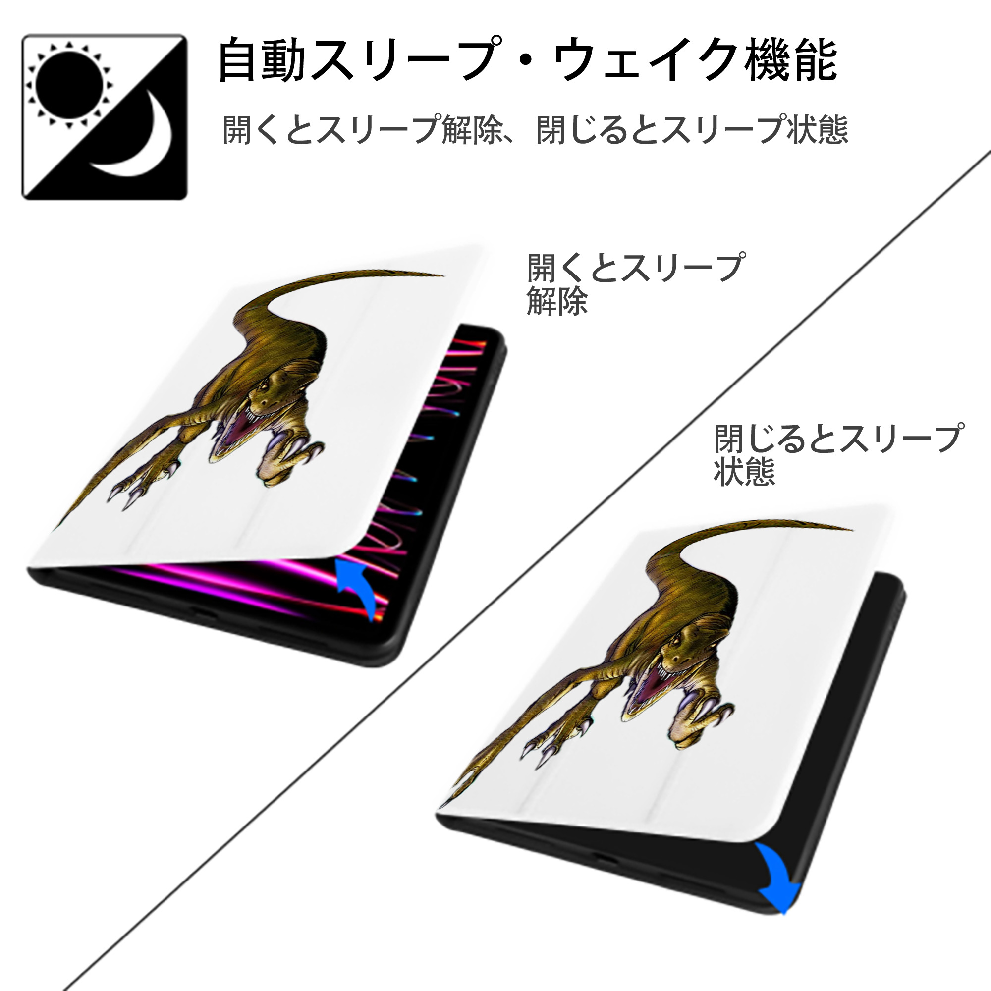 遊☆戯☆王 Yu-Gi-Oh! IPad ケース ペン収納付き 三つ折りスタンド PUレザー×シリコン 対応機種9.5/10.5/10.9インチ