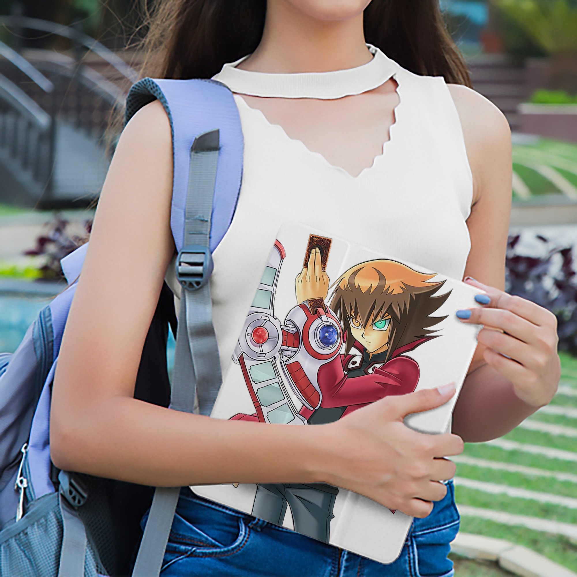 遊☆戯☆王 Yu-Gi-Oh! IPad ケース ペン収納付き 三つ折りスタンド PUレザー×シリコン 対応機種9.5/10.5/10.9インチ
