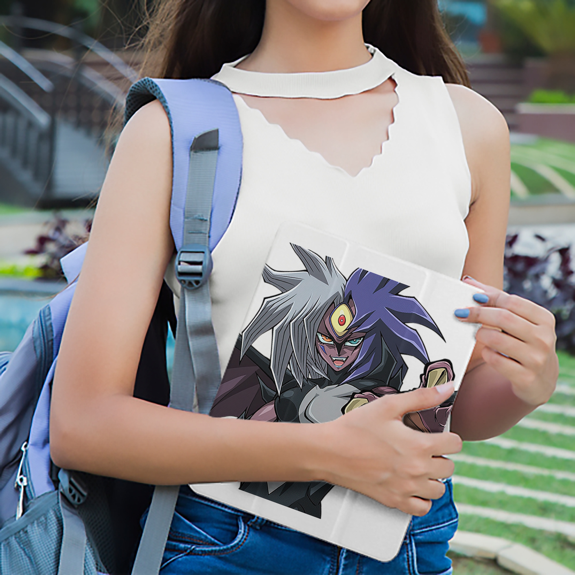 遊☆戯☆王 Yu-Gi-Oh! IPad ケース ペン収納付き 三つ折りスタンド PUレザー×シリコン 対応機種9.5/10.5/10.9インチ