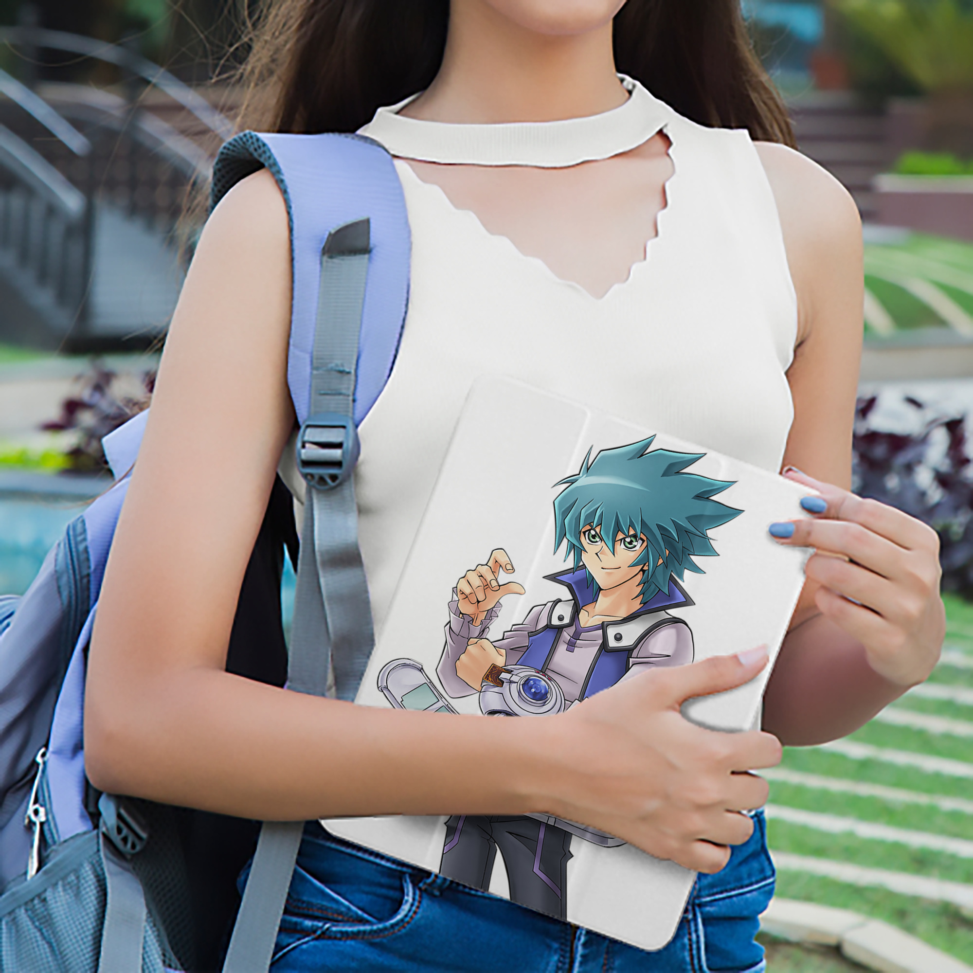 遊☆戯☆王 Yu-Gi-Oh! IPad ケース ペン収納付き 三つ折りスタンド PUレザー×シリコン 対応機種9.5/10.5/10.9インチ