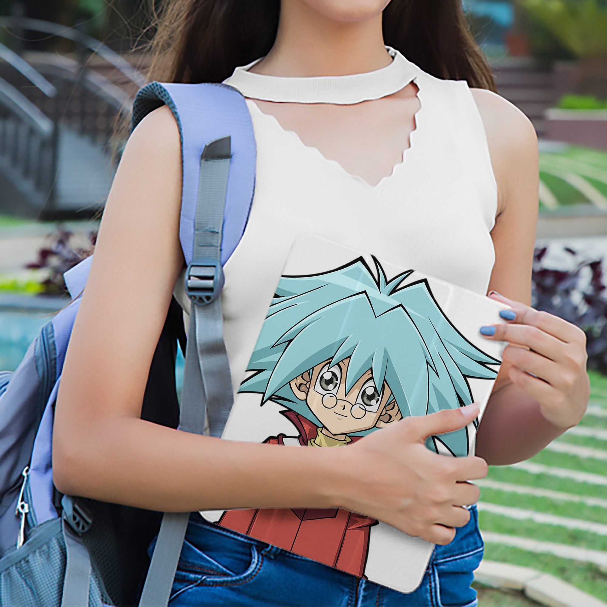遊☆戯☆王 Yu-Gi-Oh! IPad ケース ペン収納付き 三つ折りスタンド PUレザー×シリコン 対応機種9.5/10.5/10.9インチ