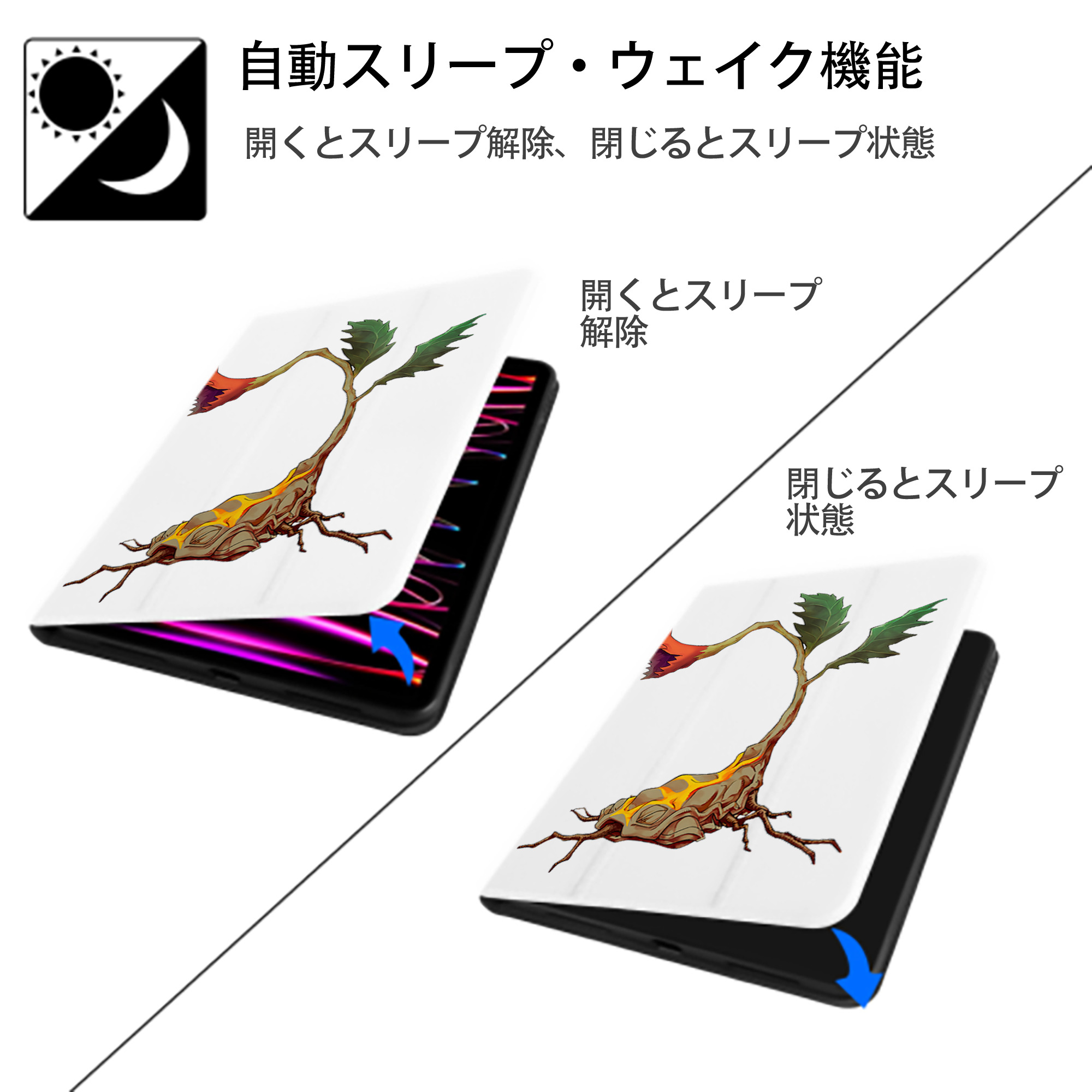 遊☆戯☆王 Yu-Gi-Oh! IPad ケース ペン収納付き 三つ折りスタンド PUレザー×シリコン 対応機種9.5/10.5/10.9インチ