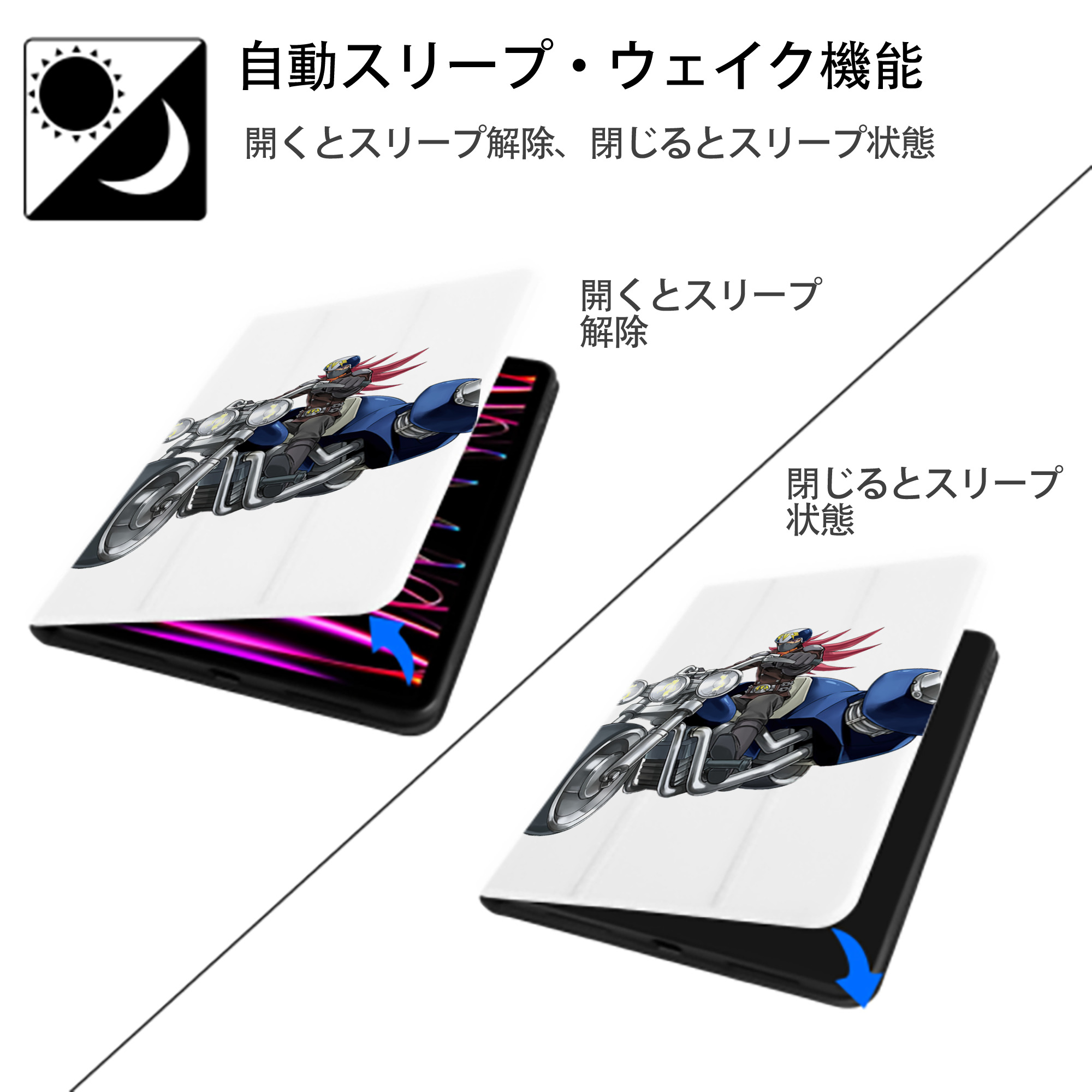 遊☆戯☆王 Yu-Gi-Oh! IPad ケース ペン収納付き 三つ折りスタンド PUレザー×シリコン 対応機種9.5/10.5/10.9インチ