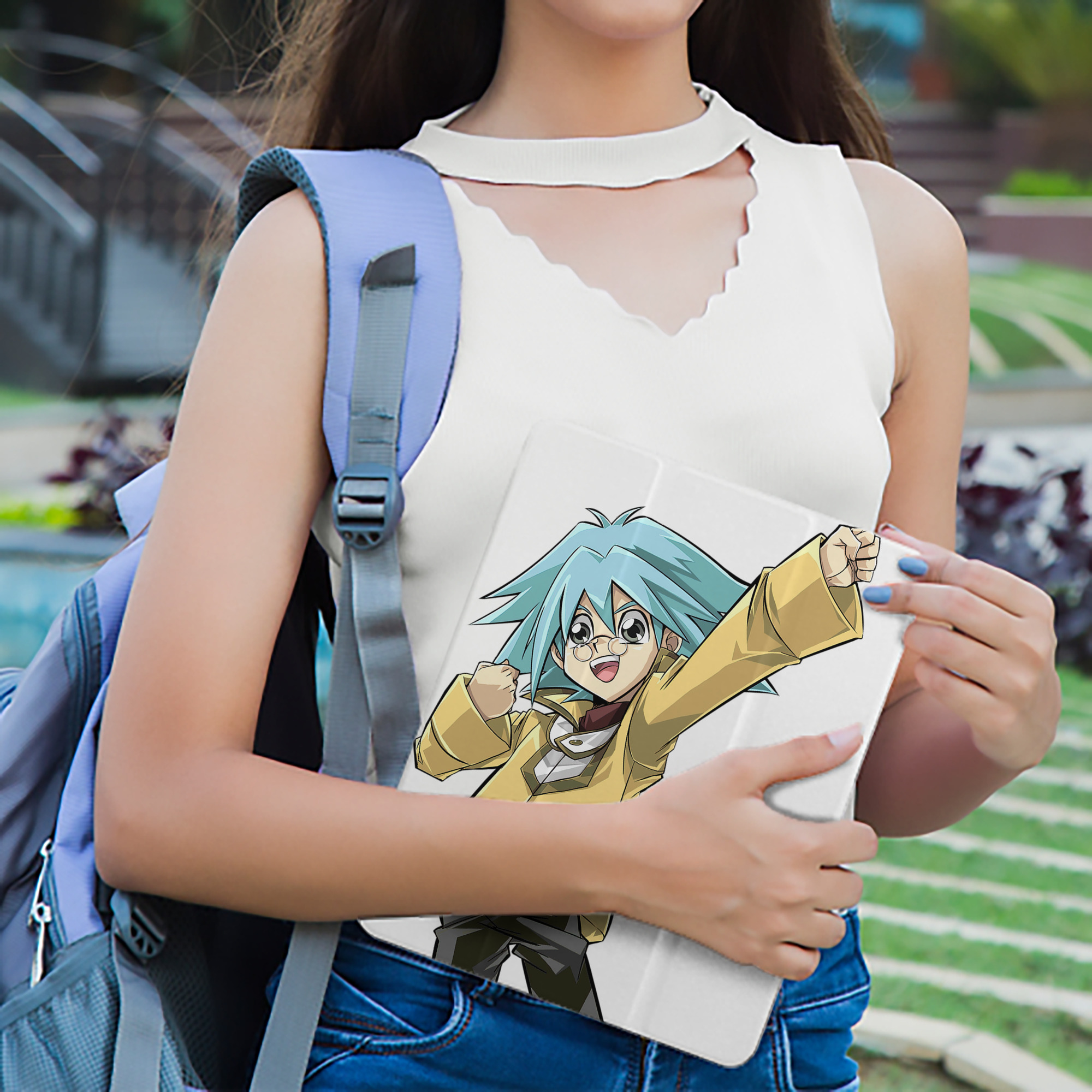 遊☆戯☆王 Yu-Gi-Oh! IPad ケース ペン収納付き 三つ折りスタンド PUレザー×シリコン 対応機種9.5/10.5/10.9インチ