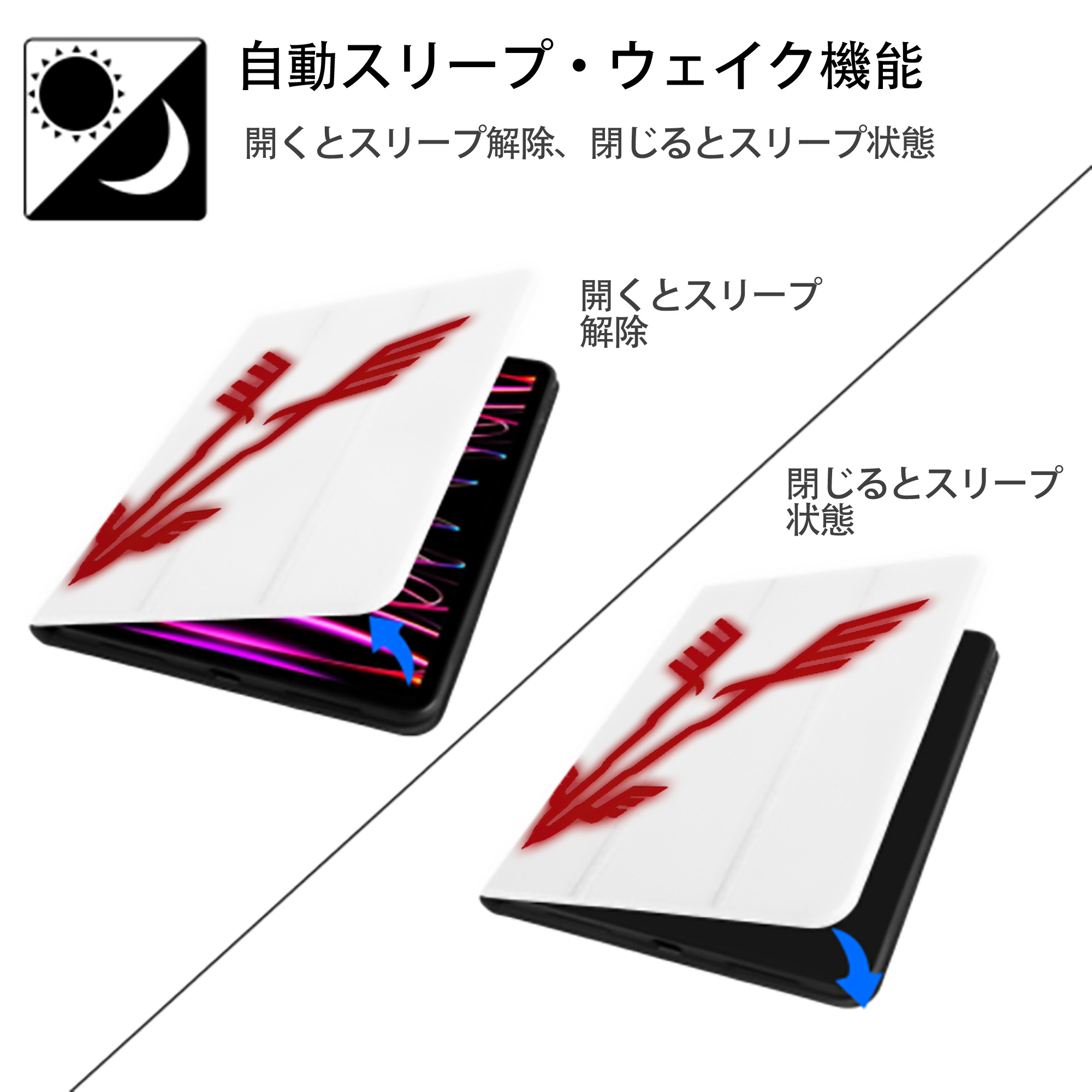 遊☆戯☆王 Yu-Gi-Oh! IPad ケース ペン収納付き 三つ折りスタンド PUレザー×シリコン 対応機種9.5/10.5/10.9インチ