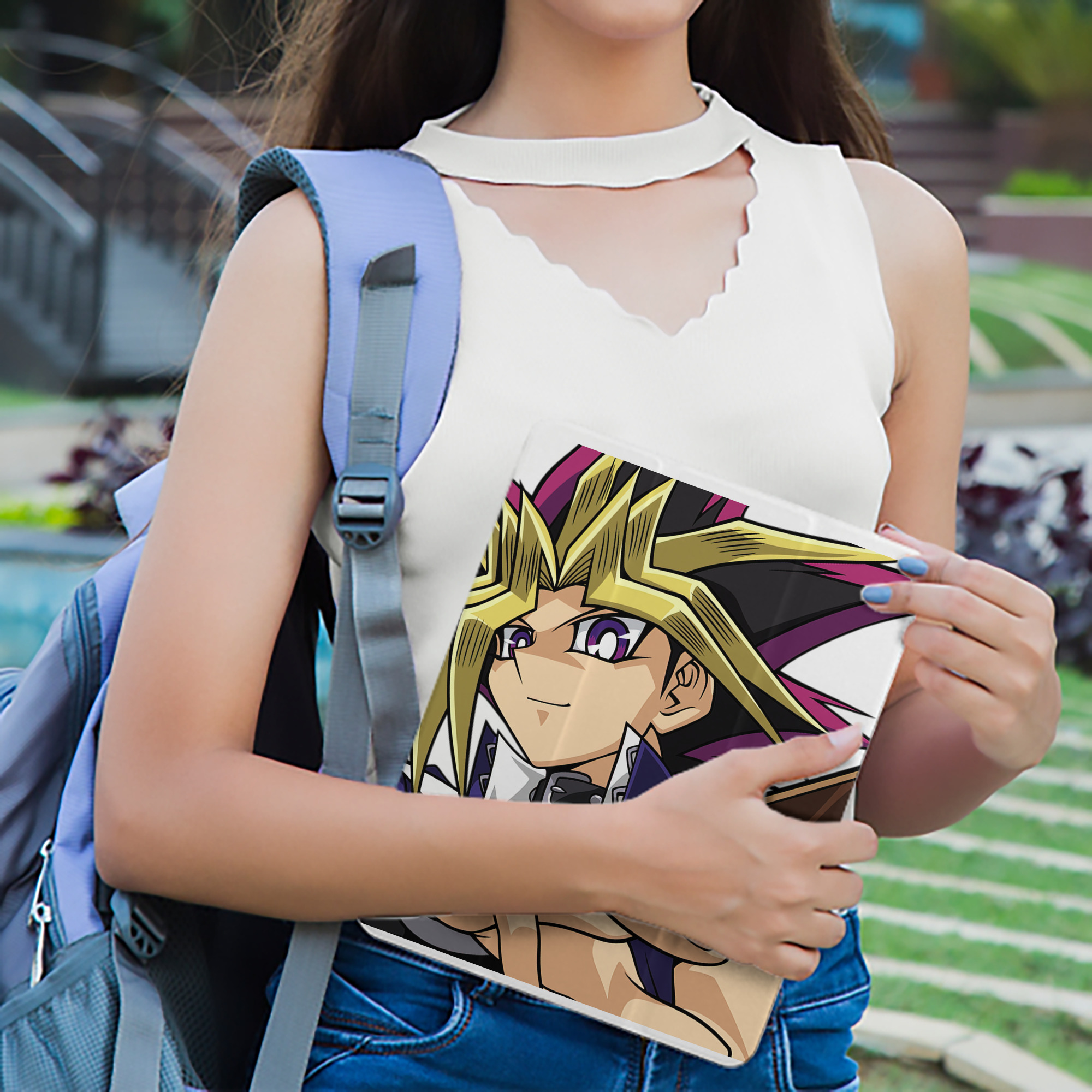 遊☆戯☆王 Yu-Gi-Oh! IPad ケース ペン収納付き 三つ折りスタンド PUレザー×シリコン 対応機種9.5/10.5/10.9インチ