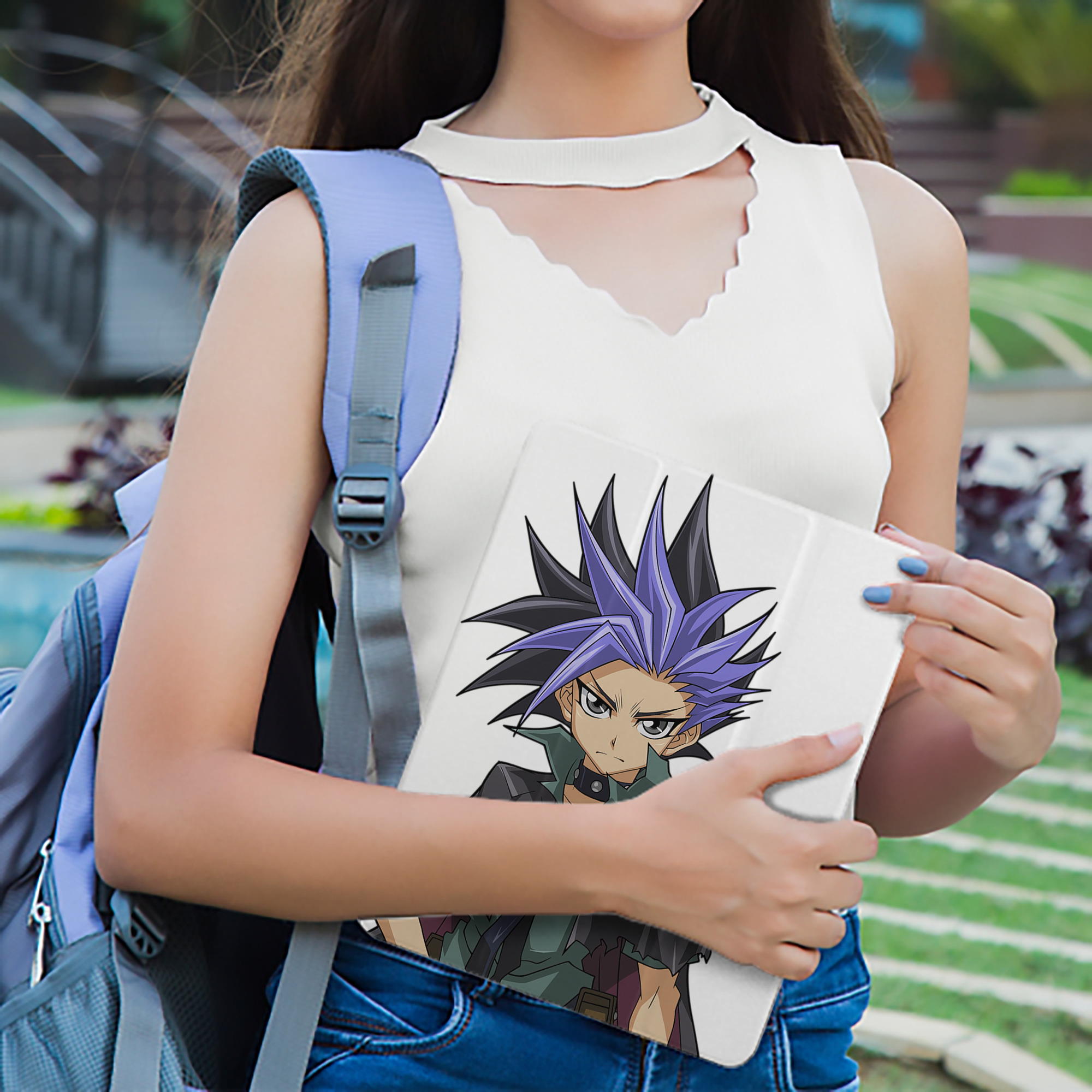 遊☆戯☆王 Yu-Gi-Oh! IPad ケース ペン収納付き 三つ折りスタンド PUレザー×シリコン 対応機種9.5/10.5/10.9インチ