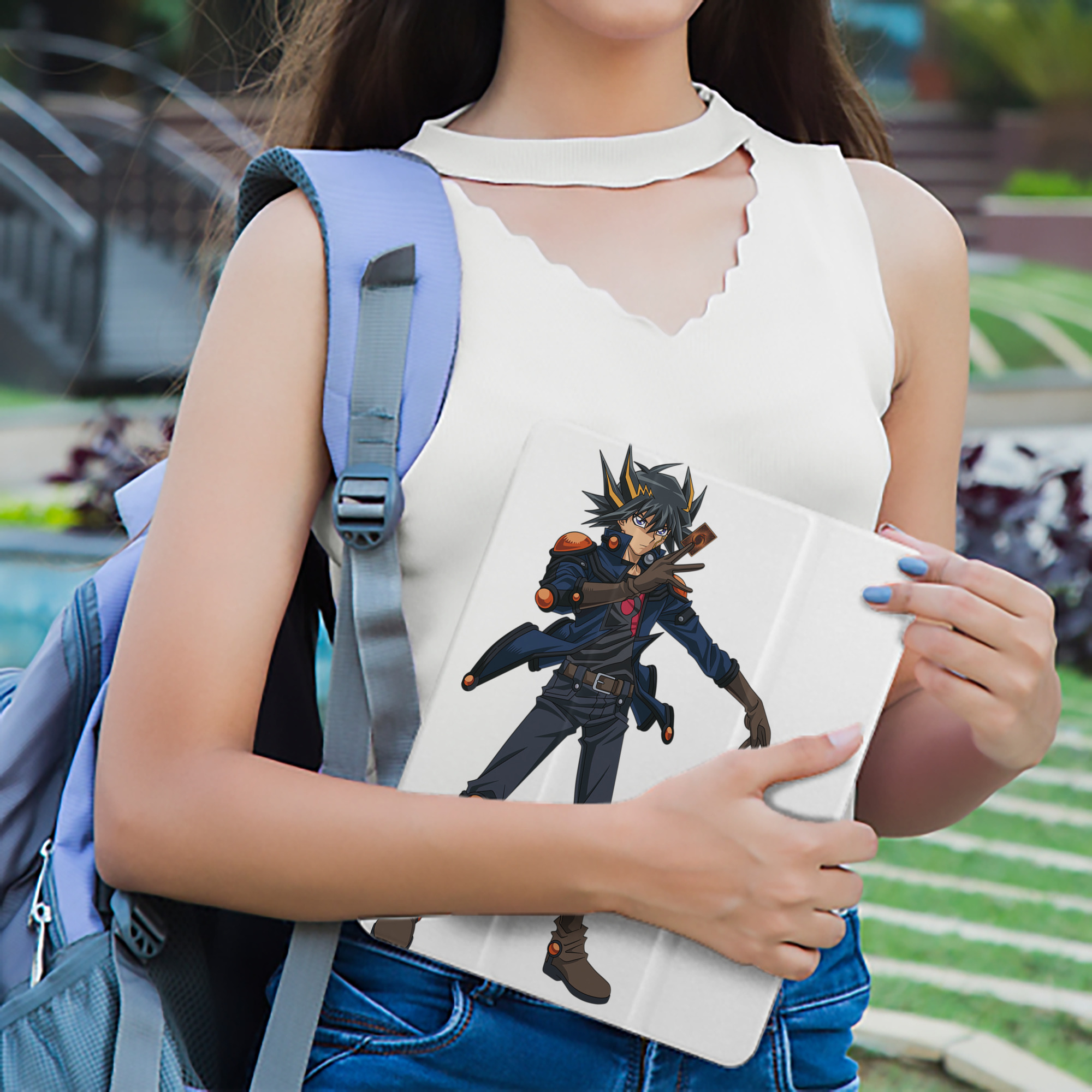 遊☆戯☆王 Yu-Gi-Oh! IPad ケース ペン収納付き 三つ折りスタンド PUレザー×シリコン 対応機種9.5/10.5/10.9インチ
