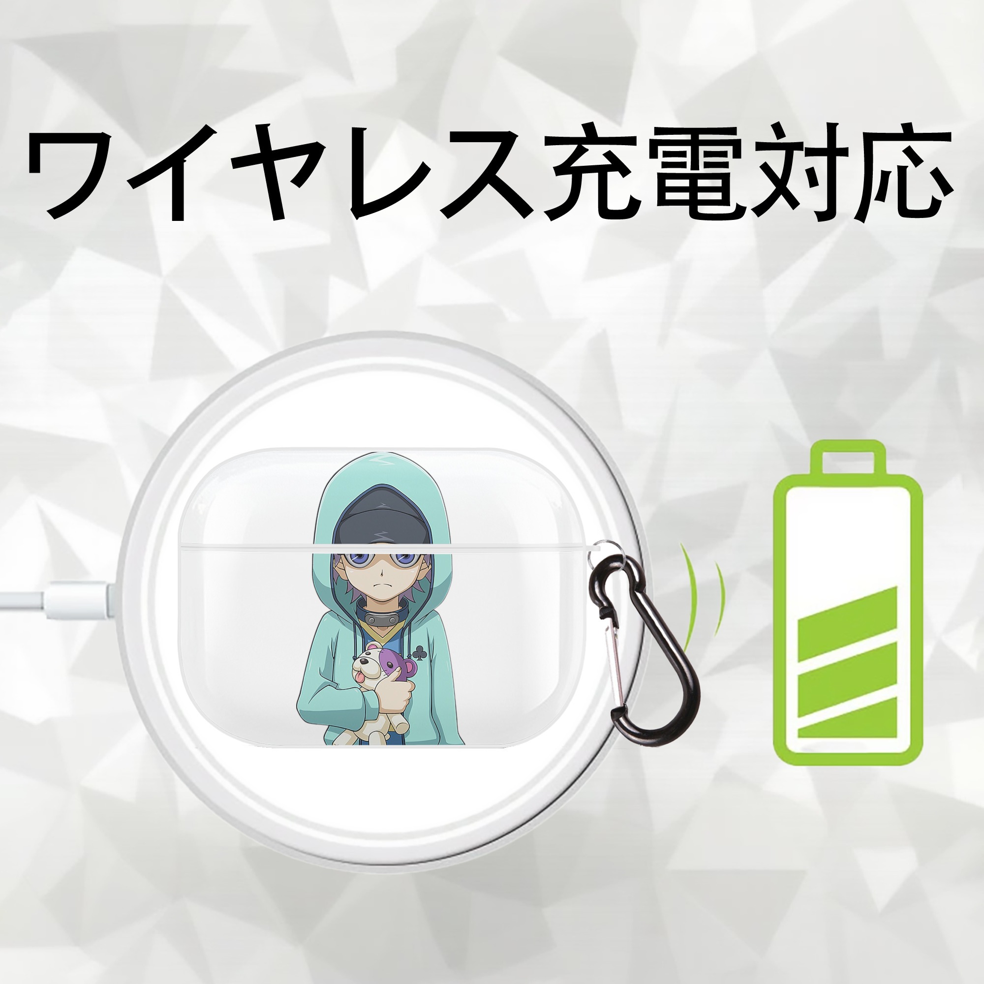遊☆戯☆王 Yu-Gi-Oh! 【AirPods Pro用】ハードシェル保護ケース 耐衝撃・防指紋・カラビナ付き商品仕様