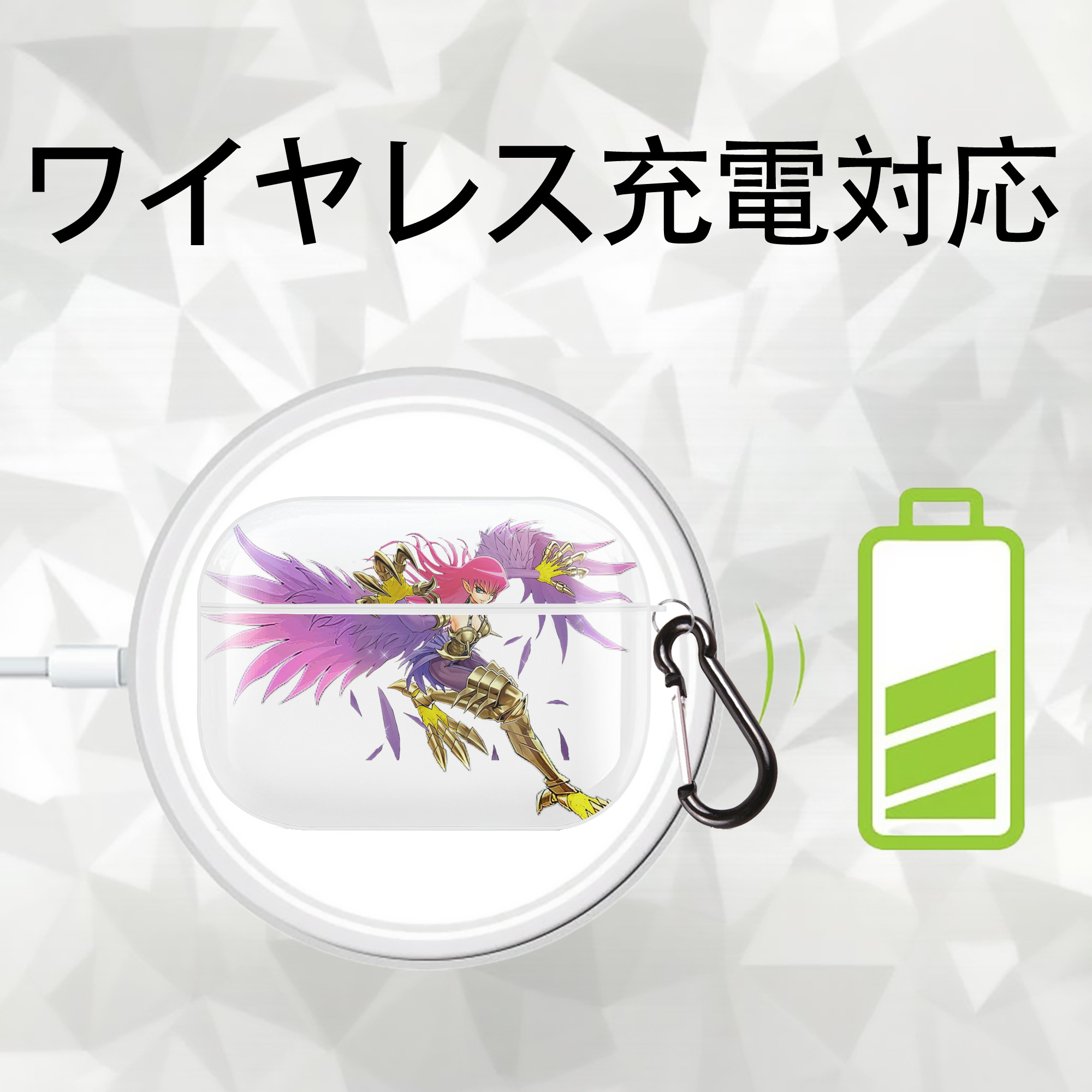 遊☆戯☆王 Yu-Gi-Oh! 【AirPods Pro用】ハードシェル保護ケース 耐衝撃・防指紋・カラビナ付き商品仕様