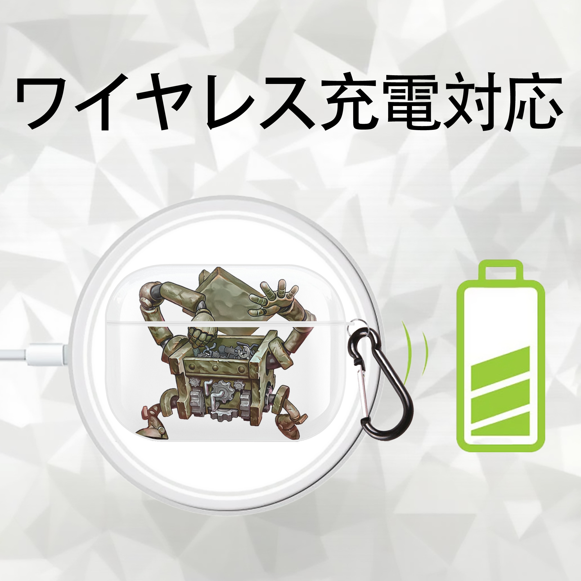 遊☆戯☆王 Yu-Gi-Oh! 【AirPods Pro用】ハードシェル保護ケース 耐衝撃・防指紋・カラビナ付き商品仕様