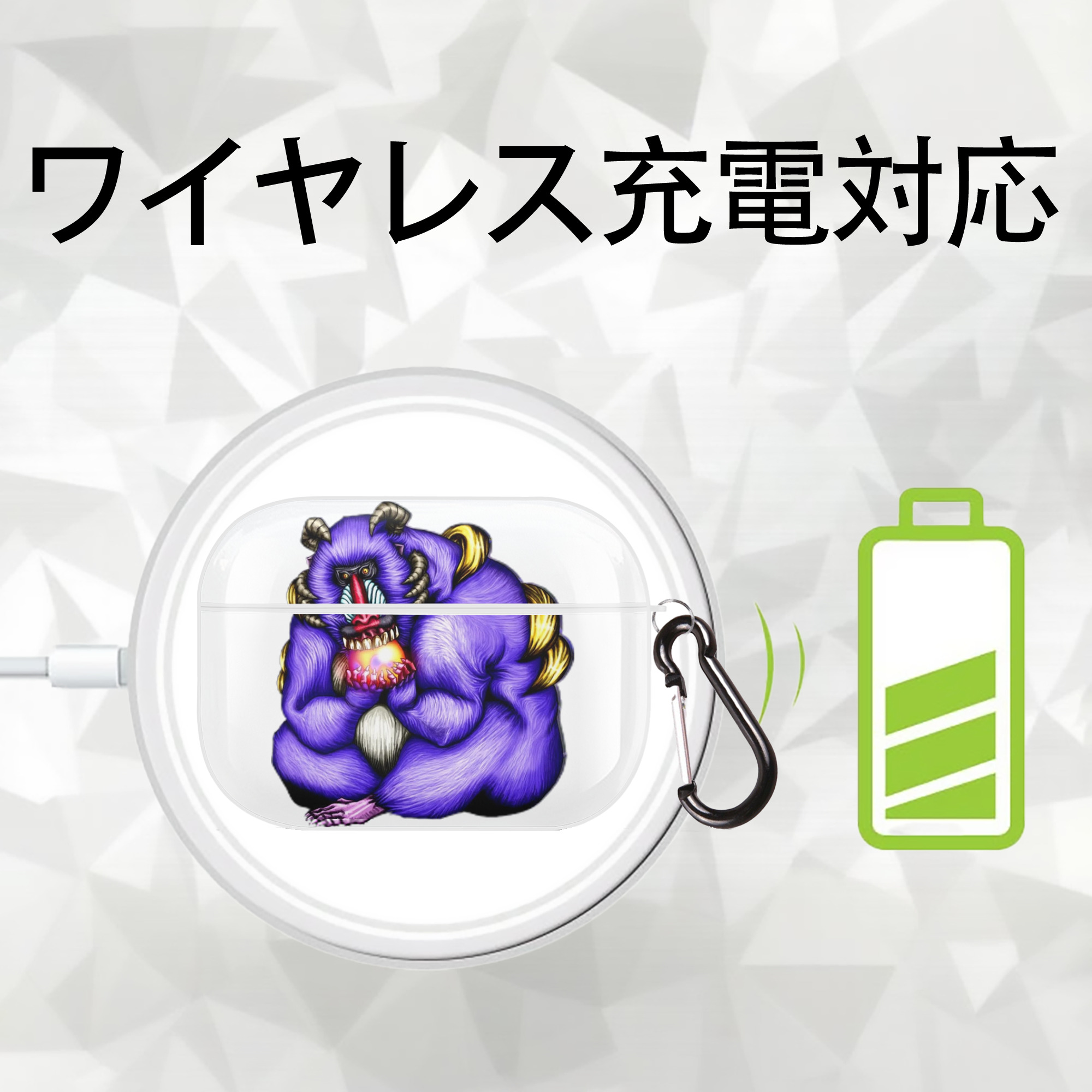遊☆戯☆王 Yu-Gi-Oh! 【AirPods Pro用】ハードシェル保護ケース 耐衝撃・防指紋・カラビナ付き商品仕様