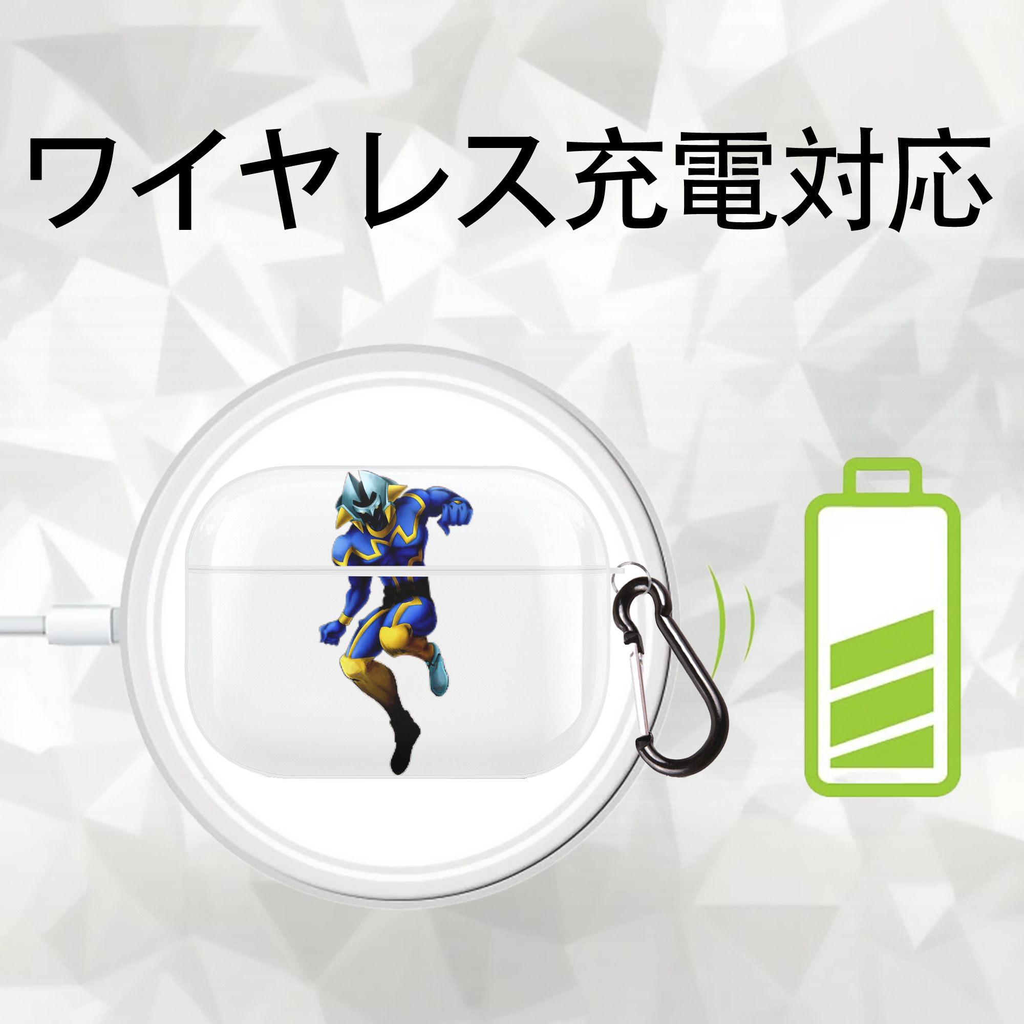 遊☆戯☆王 Yu-Gi-Oh! 【AirPods Pro用】ハードシェル保護ケース 耐衝撃・防指紋・カラビナ付き商品仕様