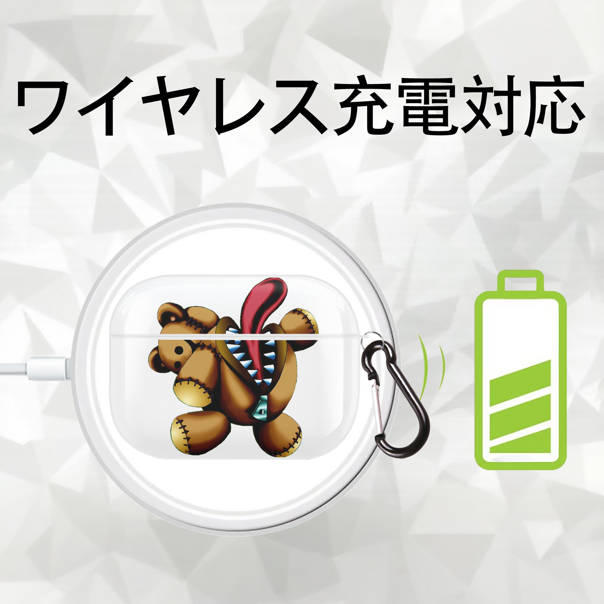 遊☆戯☆王 Yu-Gi-Oh! 【AirPods Pro用】ハードシェル保護ケース 耐衝撃・防指紋・カラビナ付き商品仕様