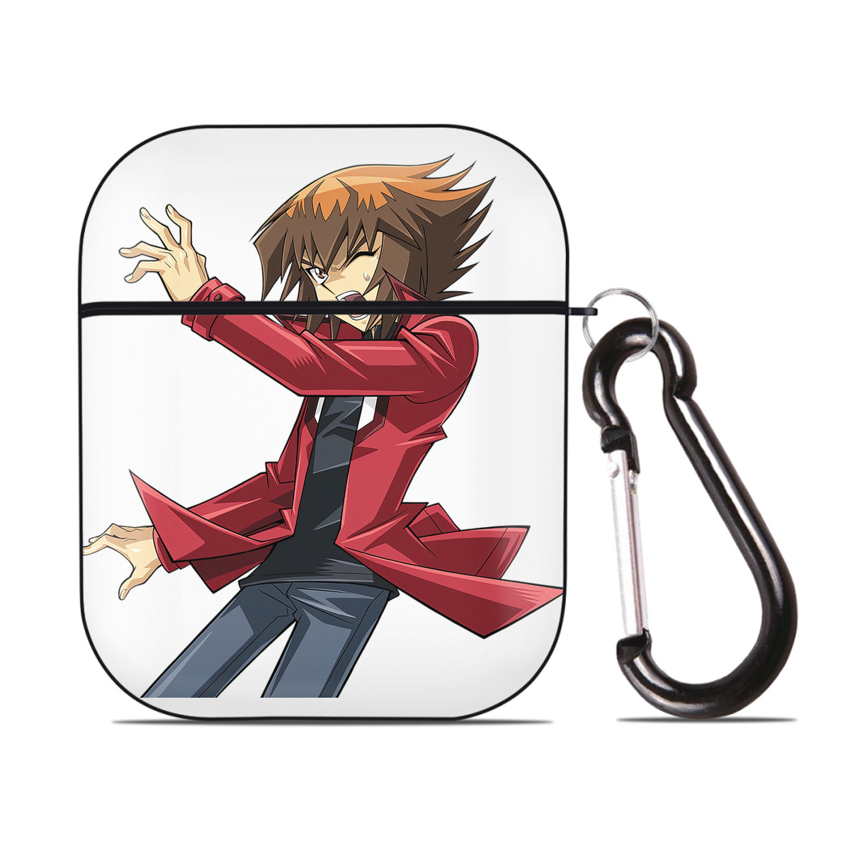 （画像用） 遊☆戯☆王 Yu-Gi-Oh! AirPods 第2世代保護ケース ハードシェル ブラック 耐衝撃・防指紋・カラビナ付き