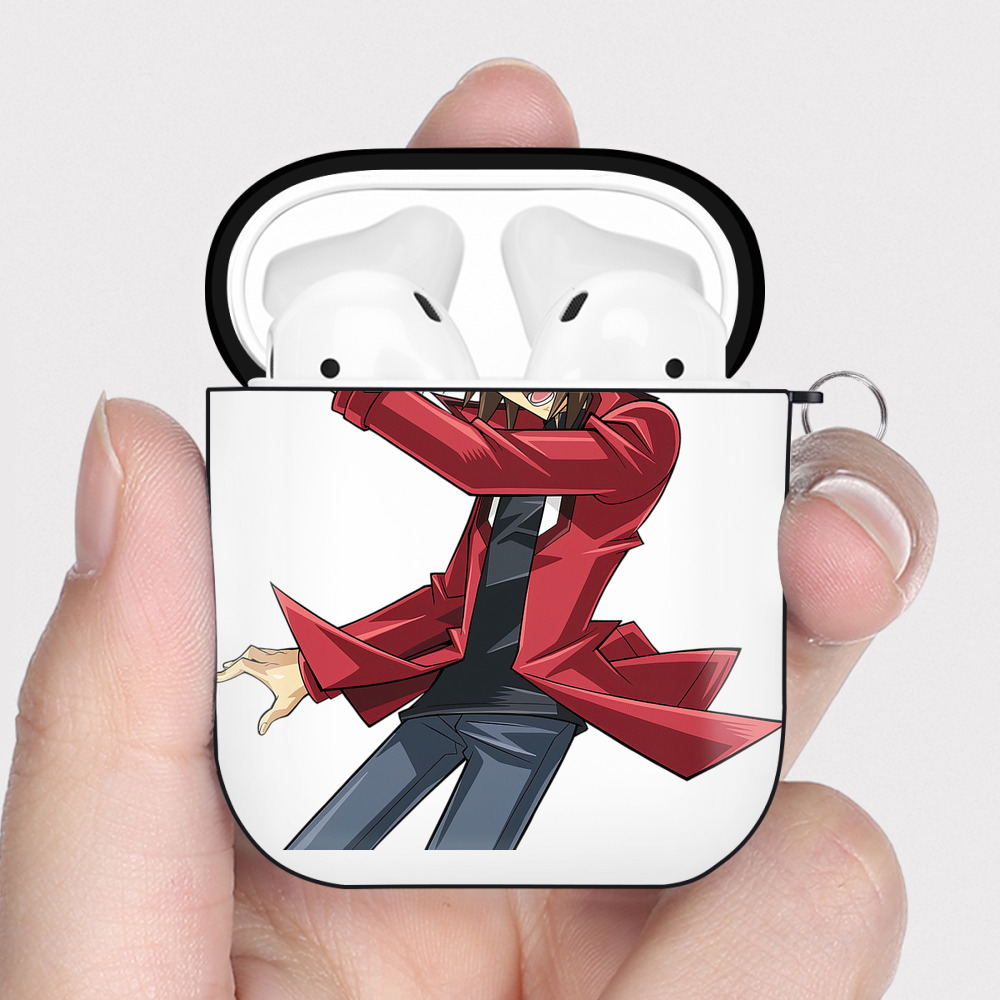 （画像用） 遊☆戯☆王 Yu-Gi-Oh! AirPods 第2世代保護ケース ハードシェル ブラック 耐衝撃・防指紋・カラビナ付き