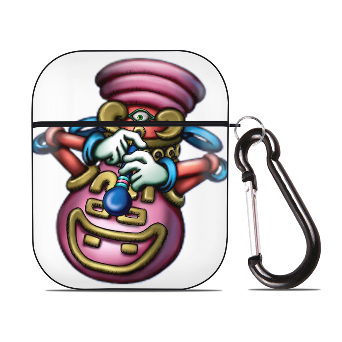 （画像用） 遊☆戯☆王 Yu-Gi-Oh! AirPods 第2世代保護ケース ハードシェル ブラック 耐衝撃・防指紋・カラビナ付き