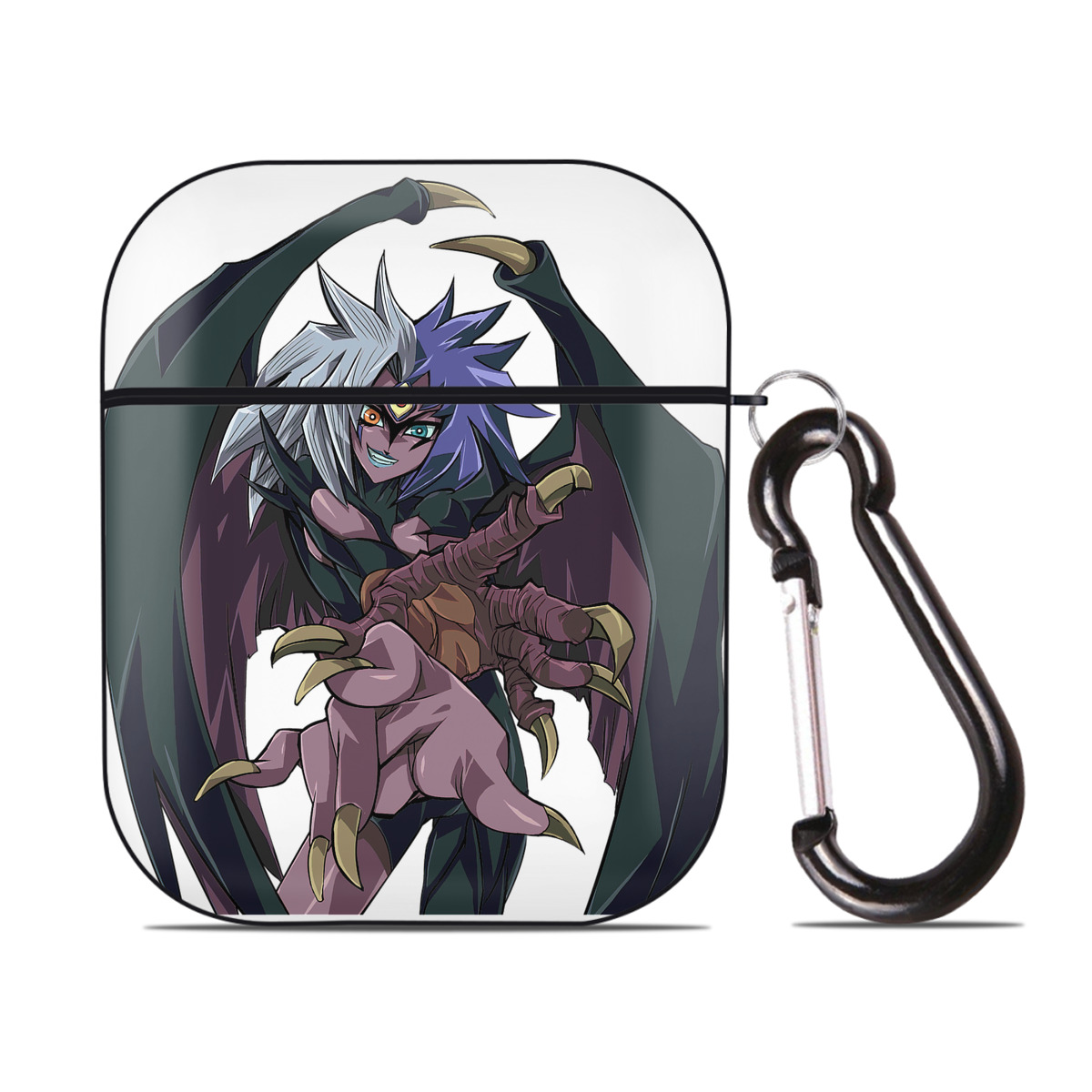 （画像用） 遊☆戯☆王 Yu-Gi-Oh! AirPods 第2世代保護ケース ハードシェル ブラック 耐衝撃・防指紋・カラビナ付き