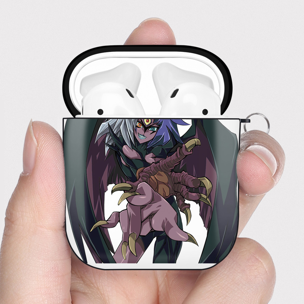 （画像用） 遊☆戯☆王 Yu-Gi-Oh! AirPods 第2世代保護ケース ハードシェル ブラック 耐衝撃・防指紋・カラビナ付き