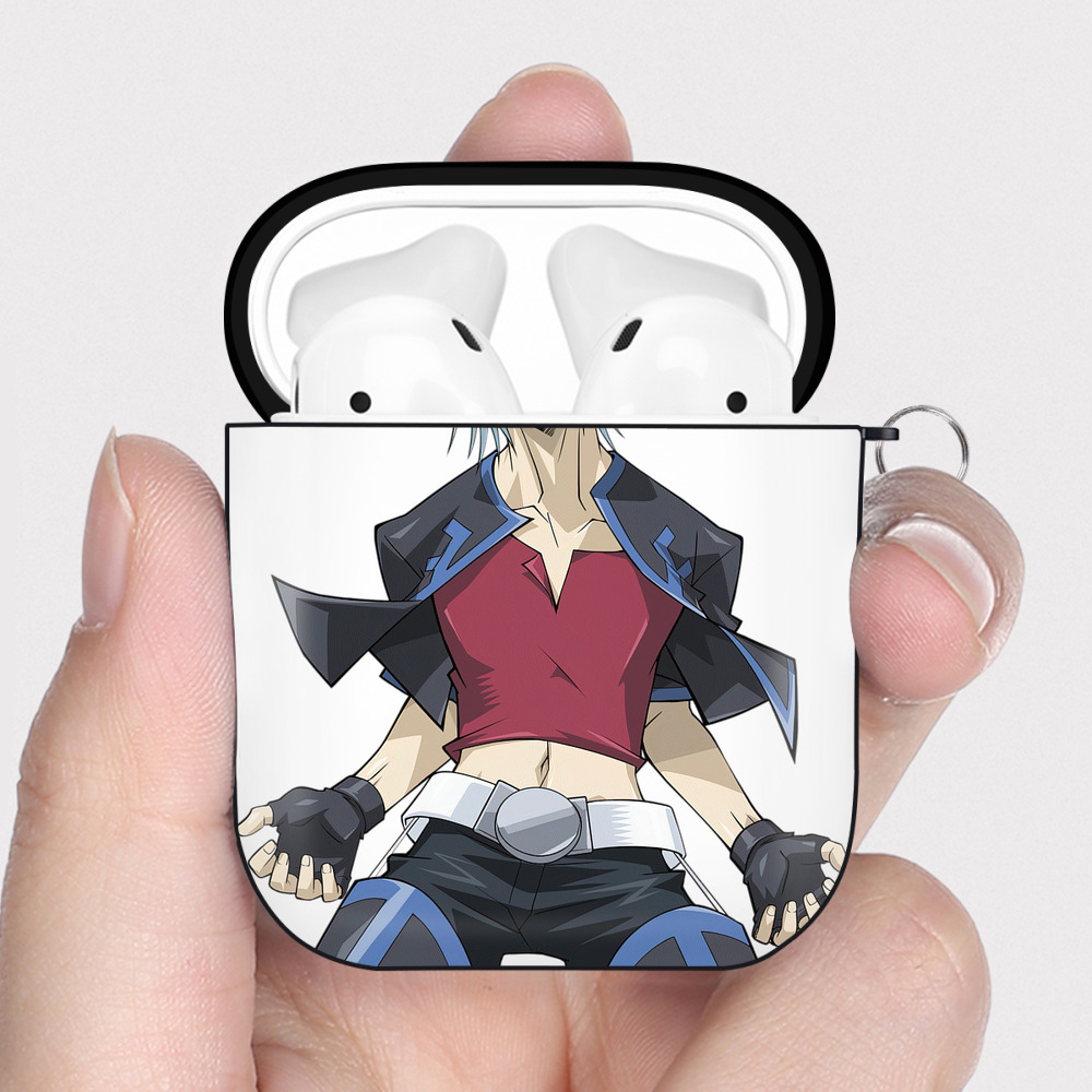 （画像用） 遊☆戯☆王 Yu-Gi-Oh! AirPods 第2世代保護ケース ハードシェル ブラック 耐衝撃・防指紋・カラビナ付き