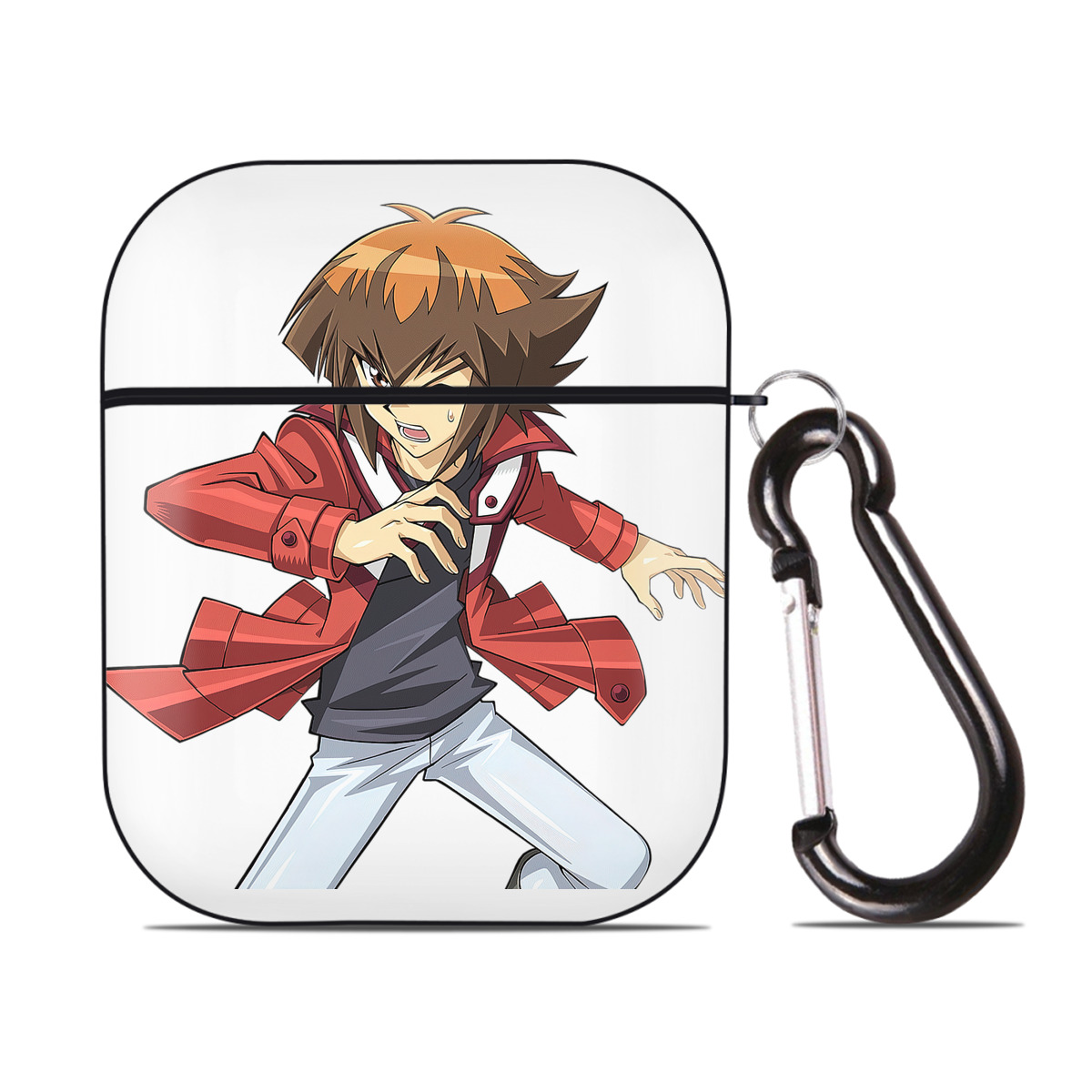（画像用） 遊☆戯☆王 Yu-Gi-Oh! AirPods 第2世代保護ケース ハードシェル ブラック 耐衝撃・防指紋・カラビナ付き