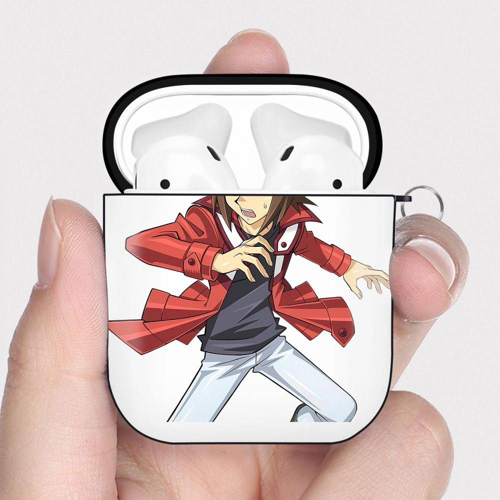 （画像用） 遊☆戯☆王 Yu-Gi-Oh! AirPods 第2世代保護ケース ハードシェル ブラック 耐衝撃・防指紋・カラビナ付き