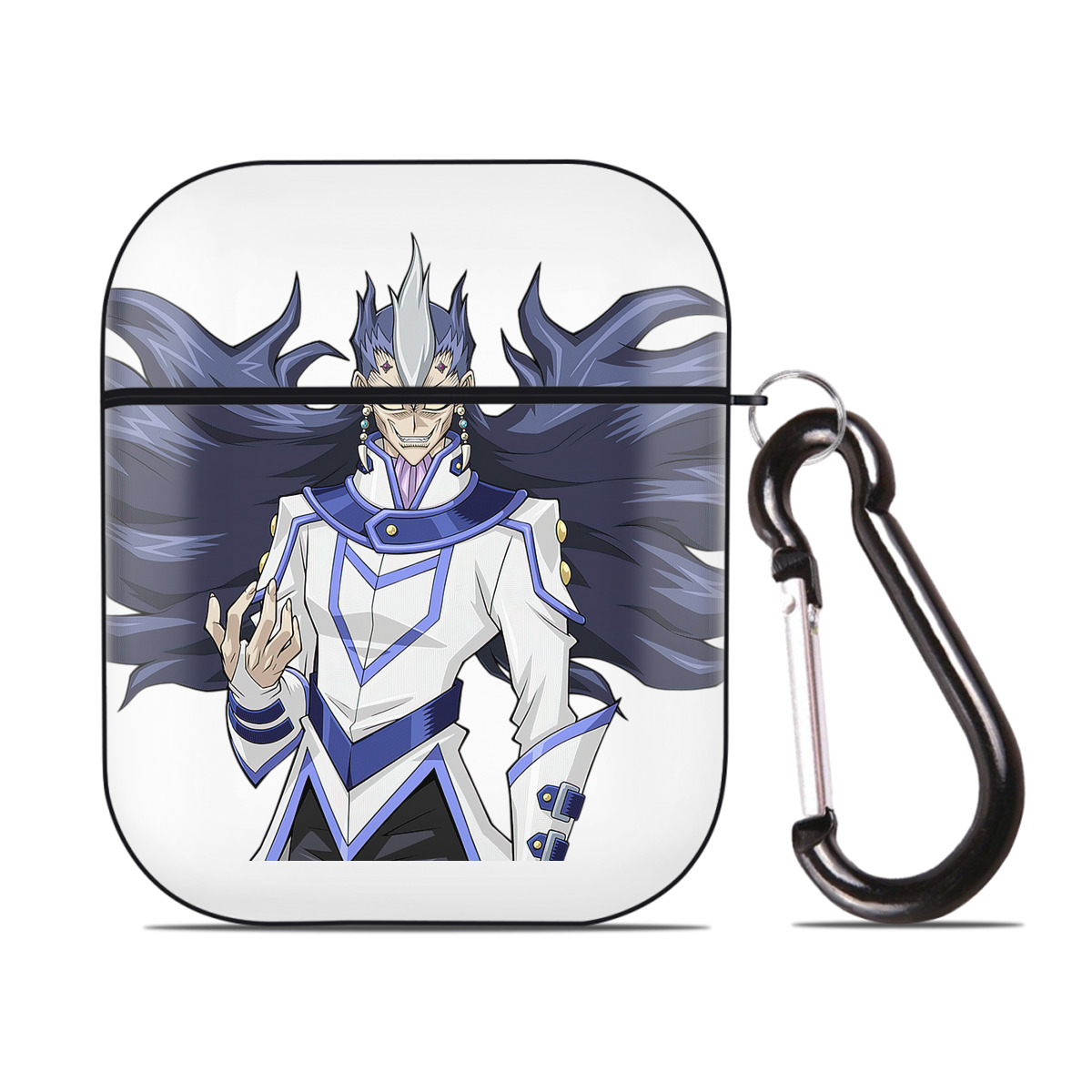 （画像用） 遊☆戯☆王 Yu-Gi-Oh! AirPods 第2世代保護ケース ハードシェル ブラック 耐衝撃・防指紋・カラビナ付き