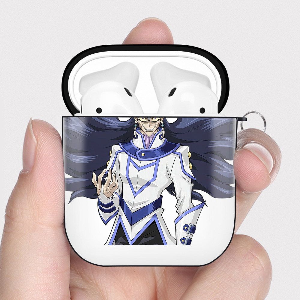 （画像用） 遊☆戯☆王 Yu-Gi-Oh! AirPods 第2世代保護ケース ハードシェル ブラック 耐衝撃・防指紋・カラビナ付き