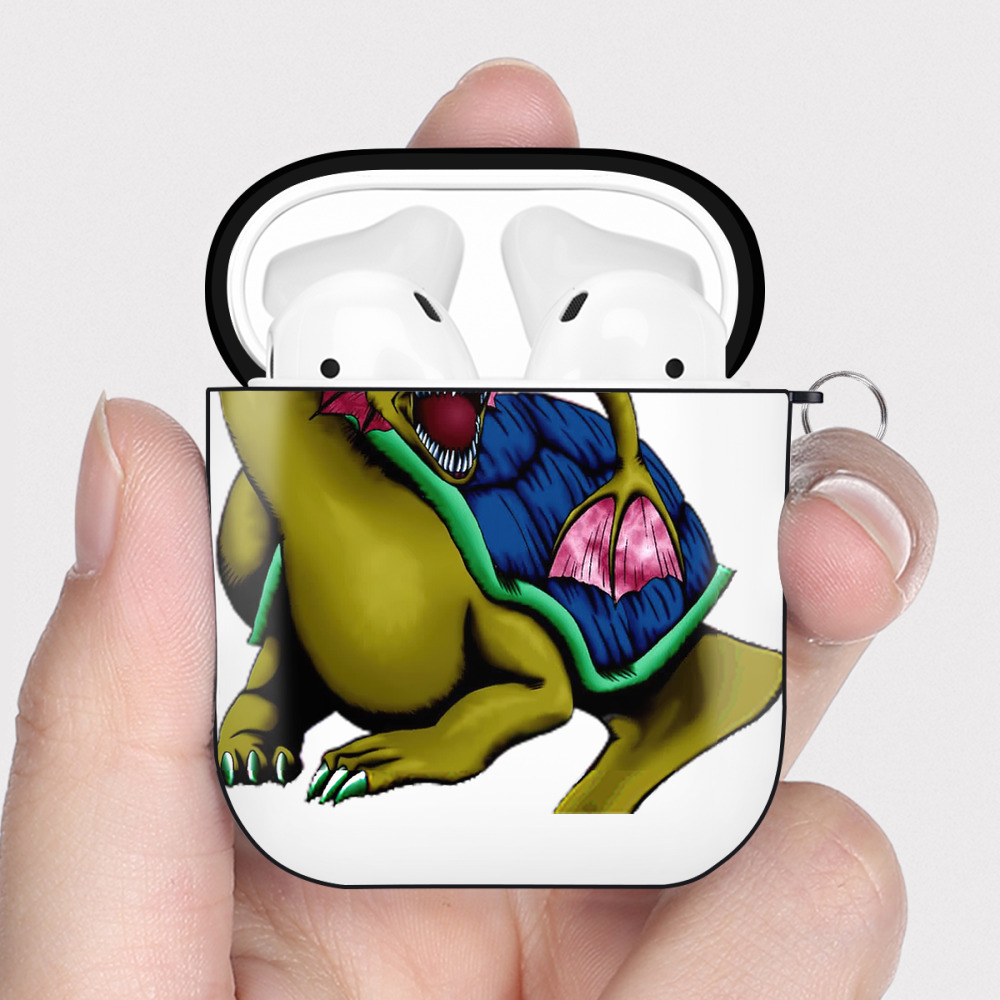 （画像用） 遊☆戯☆王 Yu-Gi-Oh! AirPods 第2世代保護ケース ハードシェル ブラック 耐衝撃・防指紋・カラビナ付き