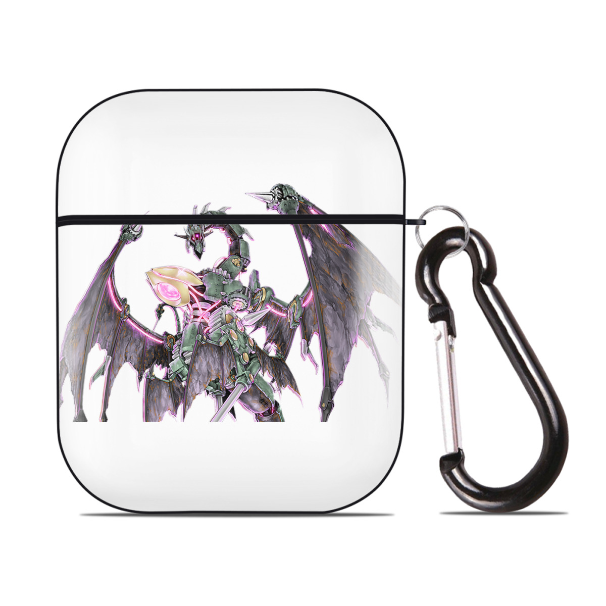 （画像用） 遊☆戯☆王 Yu-Gi-Oh! AirPods 第2世代保護ケース ハードシェル ブラック 耐衝撃・防指紋・カラビナ付き