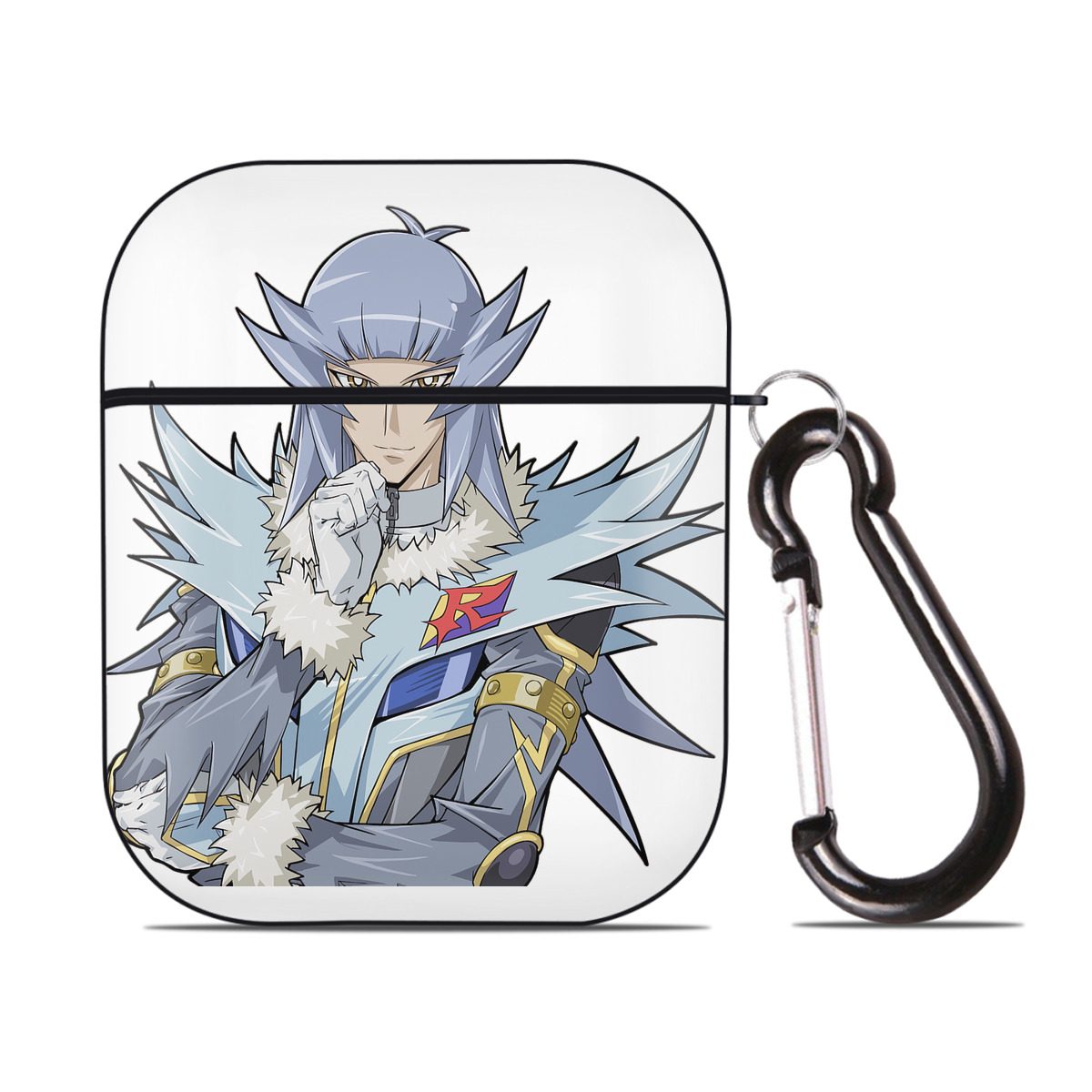 （画像用） 遊☆戯☆王 Yu-Gi-Oh! AirPods 第2世代保護ケース ハードシェル ブラック 耐衝撃・防指紋・カラビナ付き