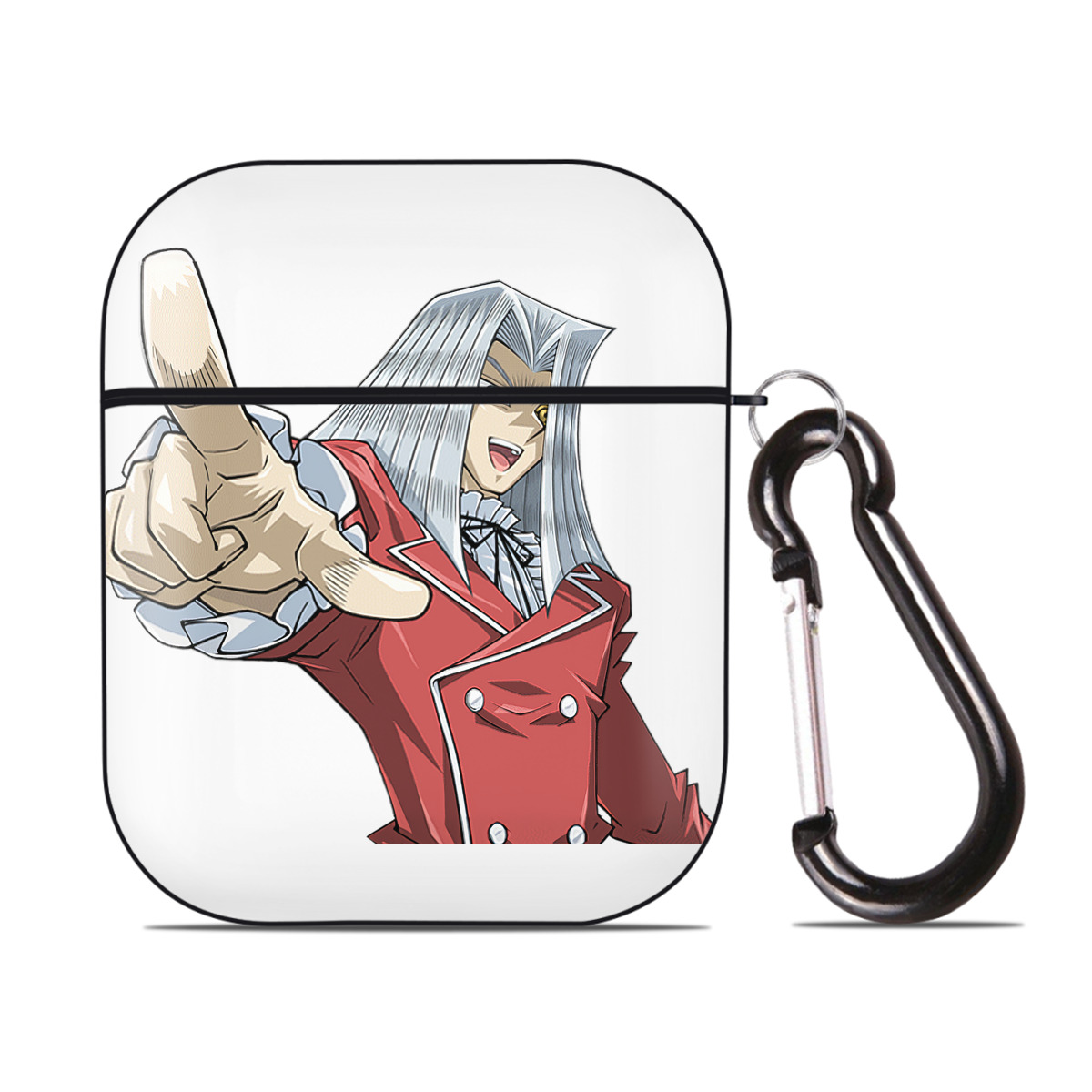 （画像用） 遊☆戯☆王 Yu-Gi-Oh! AirPods 第2世代保護ケース ハードシェル ブラック 耐衝撃・防指紋・カラビナ付き