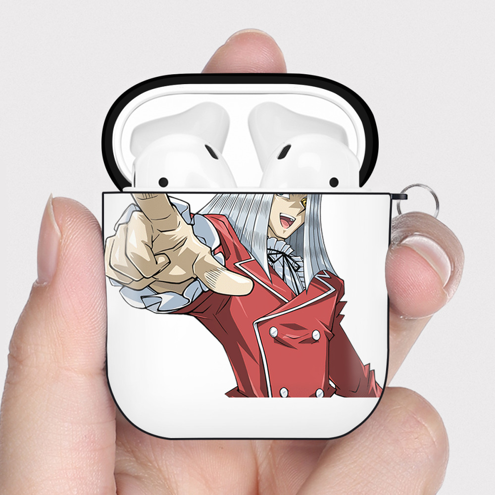 （画像用） 遊☆戯☆王 Yu-Gi-Oh! AirPods 第2世代保護ケース ハードシェル ブラック 耐衝撃・防指紋・カラビナ付き