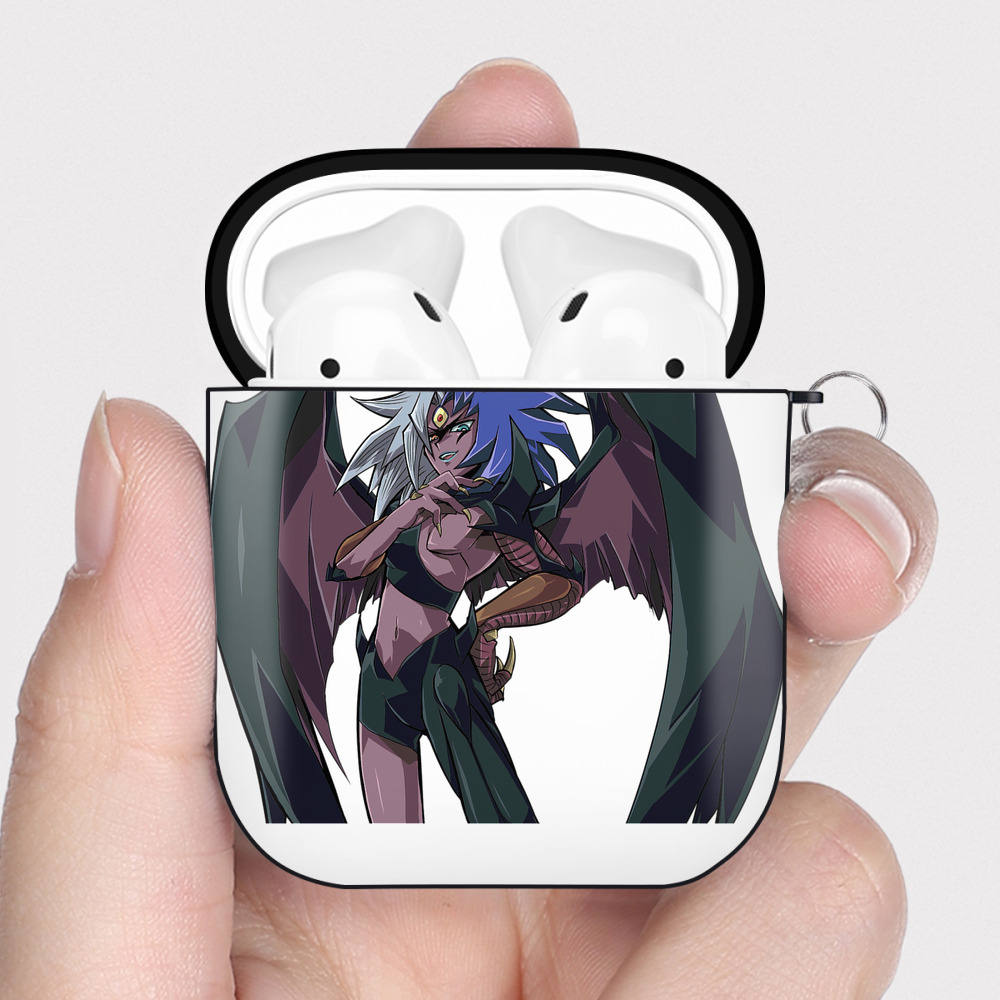 （画像用） 遊☆戯☆王 Yu-Gi-Oh! AirPods 第2世代保護ケース ハードシェル ブラック 耐衝撃・防指紋・カラビナ付き