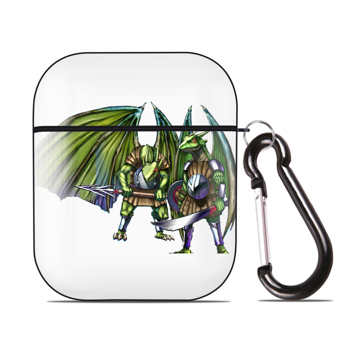 （画像用） 遊☆戯☆王 Yu-Gi-Oh! AirPods 第2世代保護ケース ハードシェル ブラック 耐衝撃・防指紋・カラビナ付き