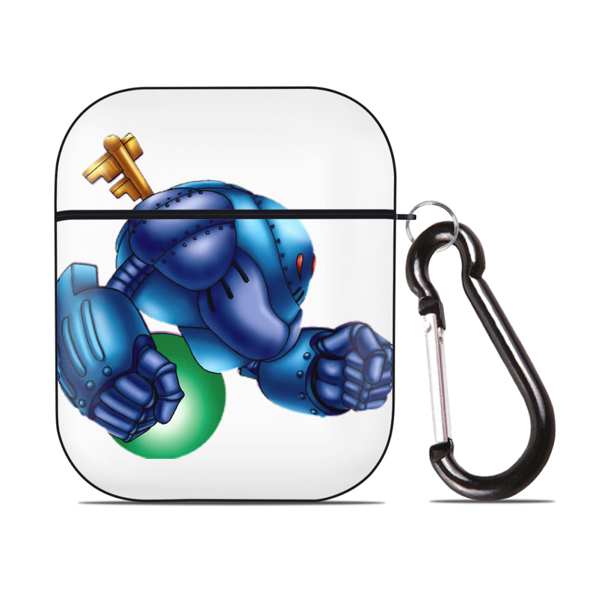 （画像用） 遊☆戯☆王 Yu-Gi-Oh! AirPods 第2世代保護ケース ハードシェル ブラック 耐衝撃・防指紋・カラビナ付き
