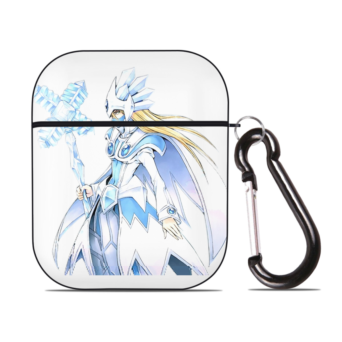 （画像用） 遊☆戯☆王 Yu-Gi-Oh! AirPods 第2世代保護ケース ハードシェル ブラック 耐衝撃・防指紋・カラビナ付き