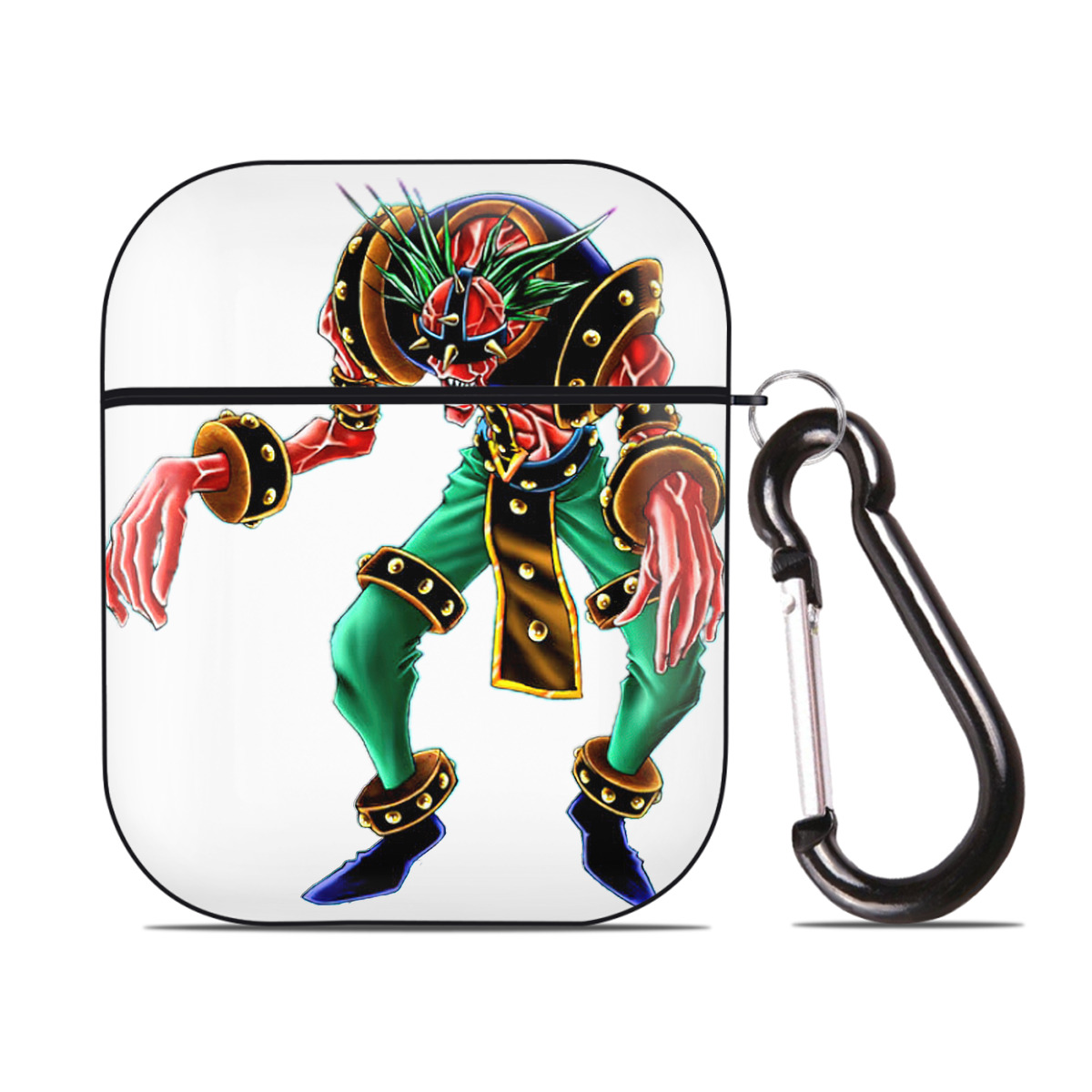 （画像用） 遊☆戯☆王 Yu-Gi-Oh! AirPods 第2世代保護ケース ハードシェル ブラック 耐衝撃・防指紋・カラビナ付き