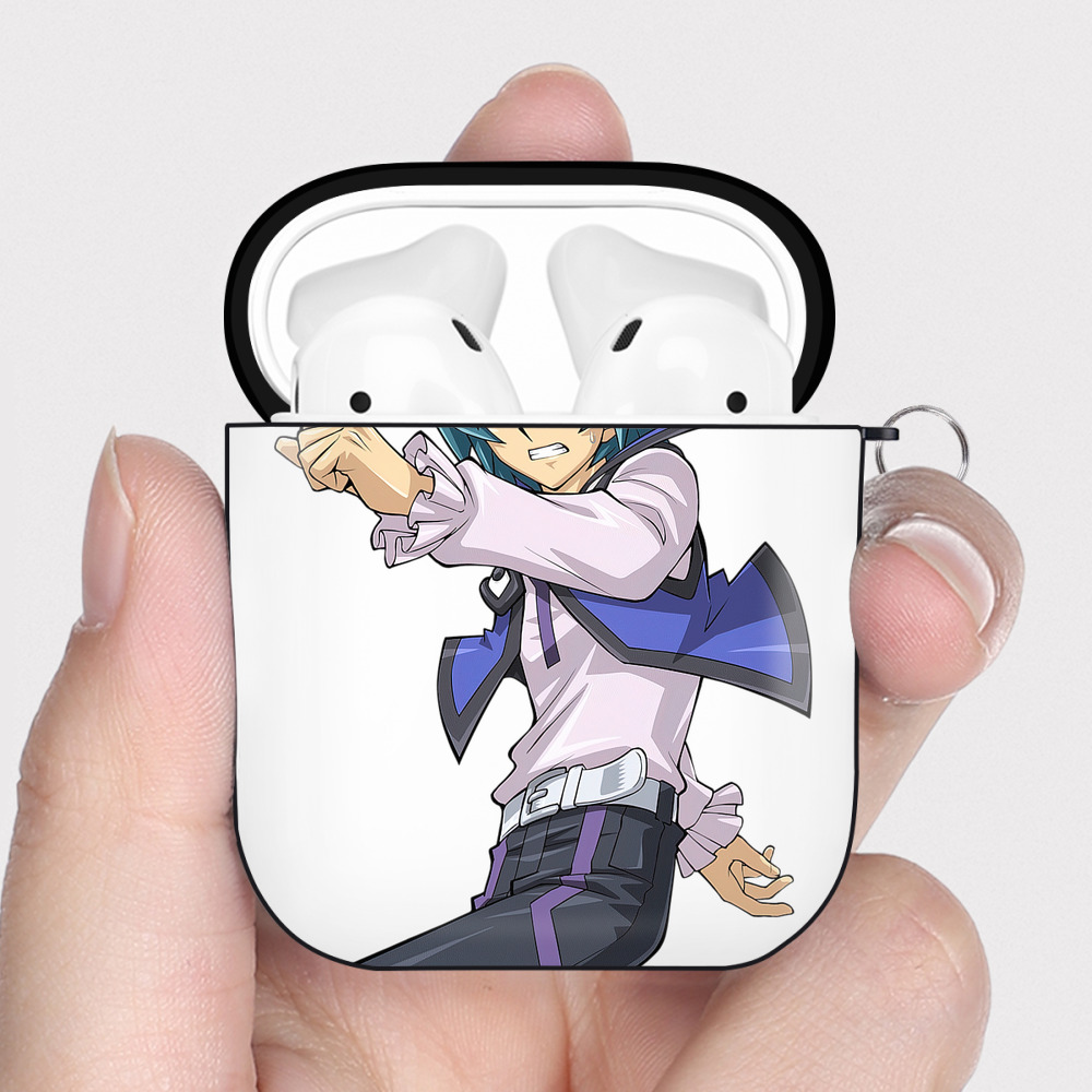 （画像用） 遊☆戯☆王 Yu-Gi-Oh! AirPods 第2世代保護ケース ハードシェル ブラック 耐衝撃・防指紋・カラビナ付き